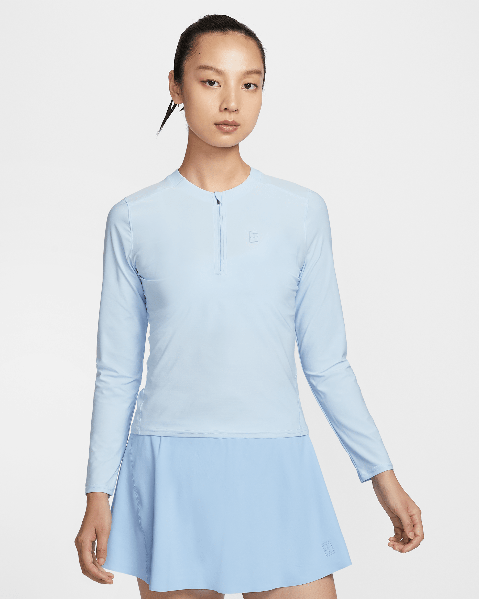 NikeCourt Advantage Women's Dri-FIT Mid-Layer Tennis Top - Celestine Blue/Celestine Blue