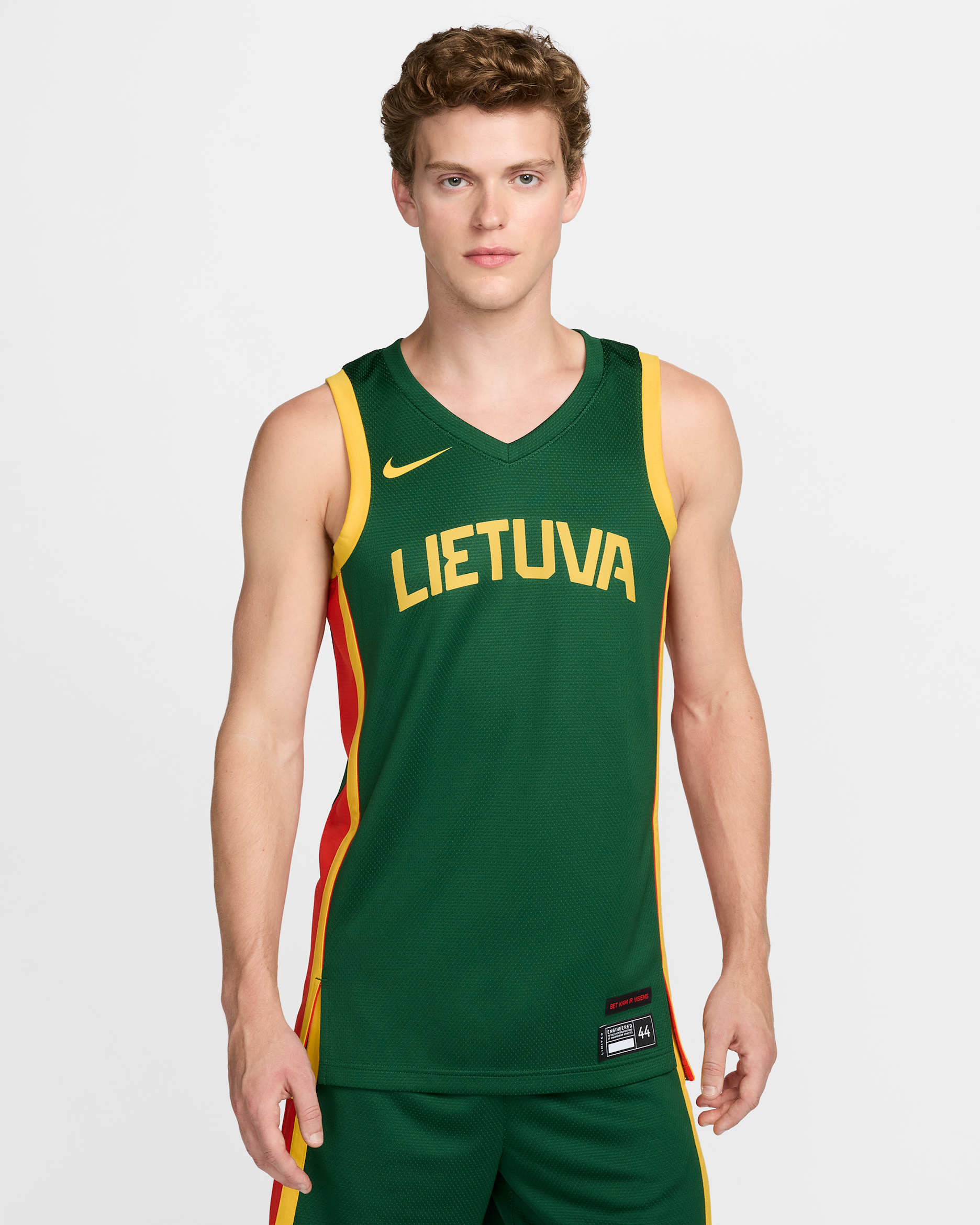 Lithuania Limited Road Men's Nike Basketball Jersey - Gorge Green/Chile Red