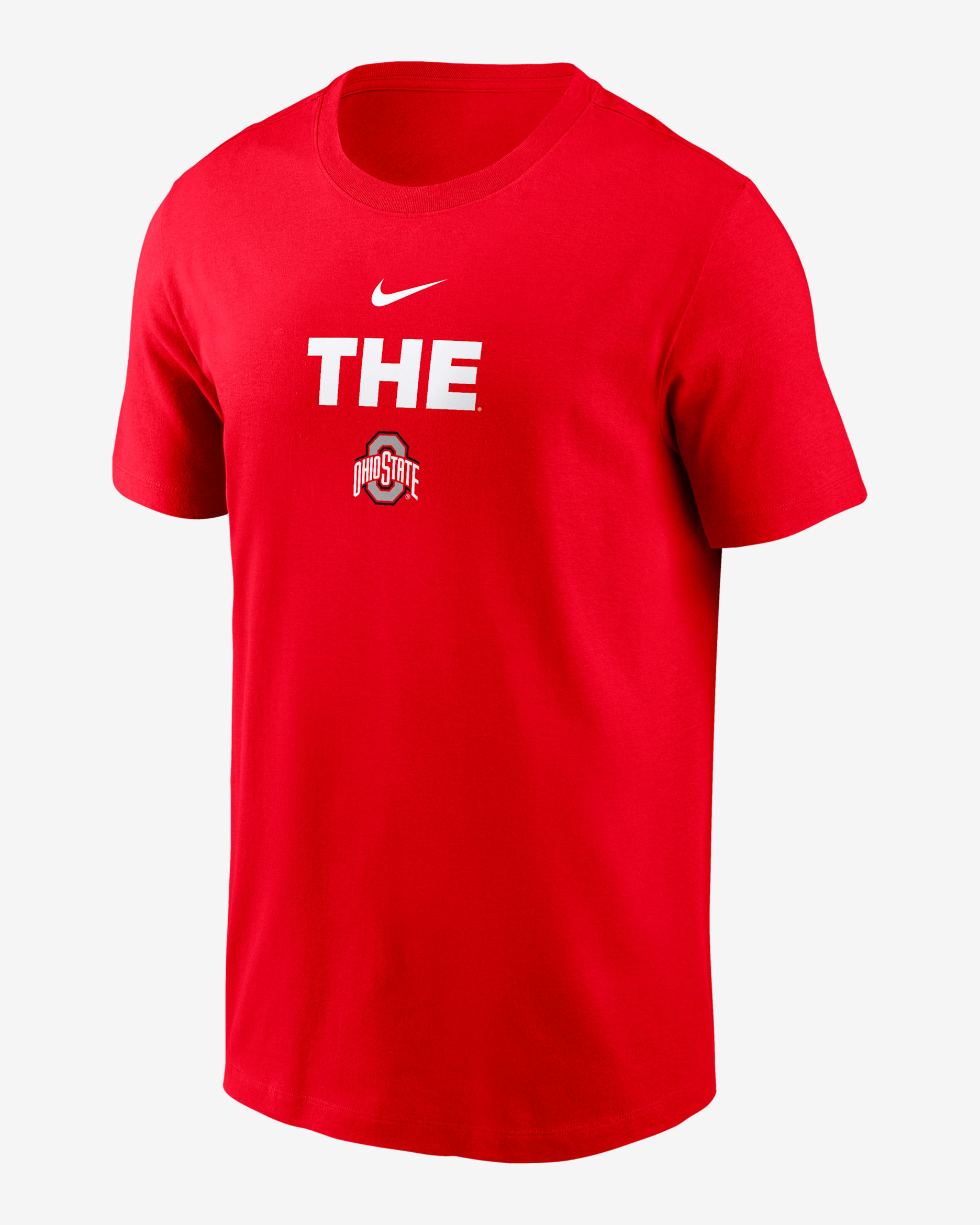 Ohio State 2-Hit Stacked Men's Nike College T-Shirt - Red