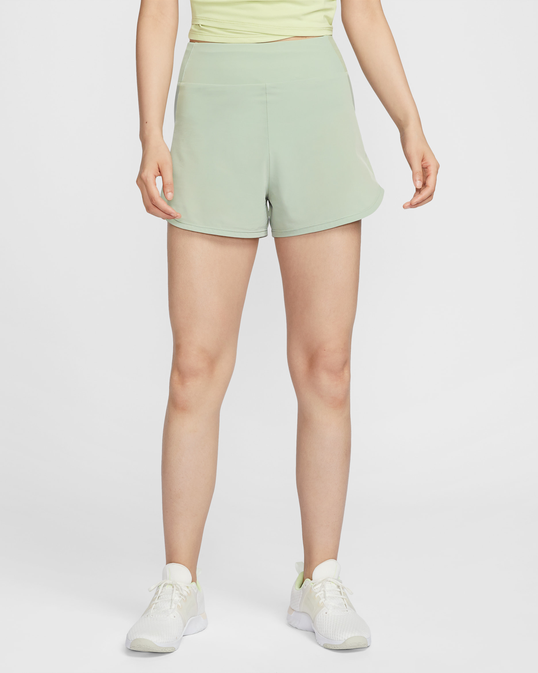Nike Dri-FIT Bliss Women's High-waisted 8cm (approx.) Brief-Lined Shorts - Jade Horizon