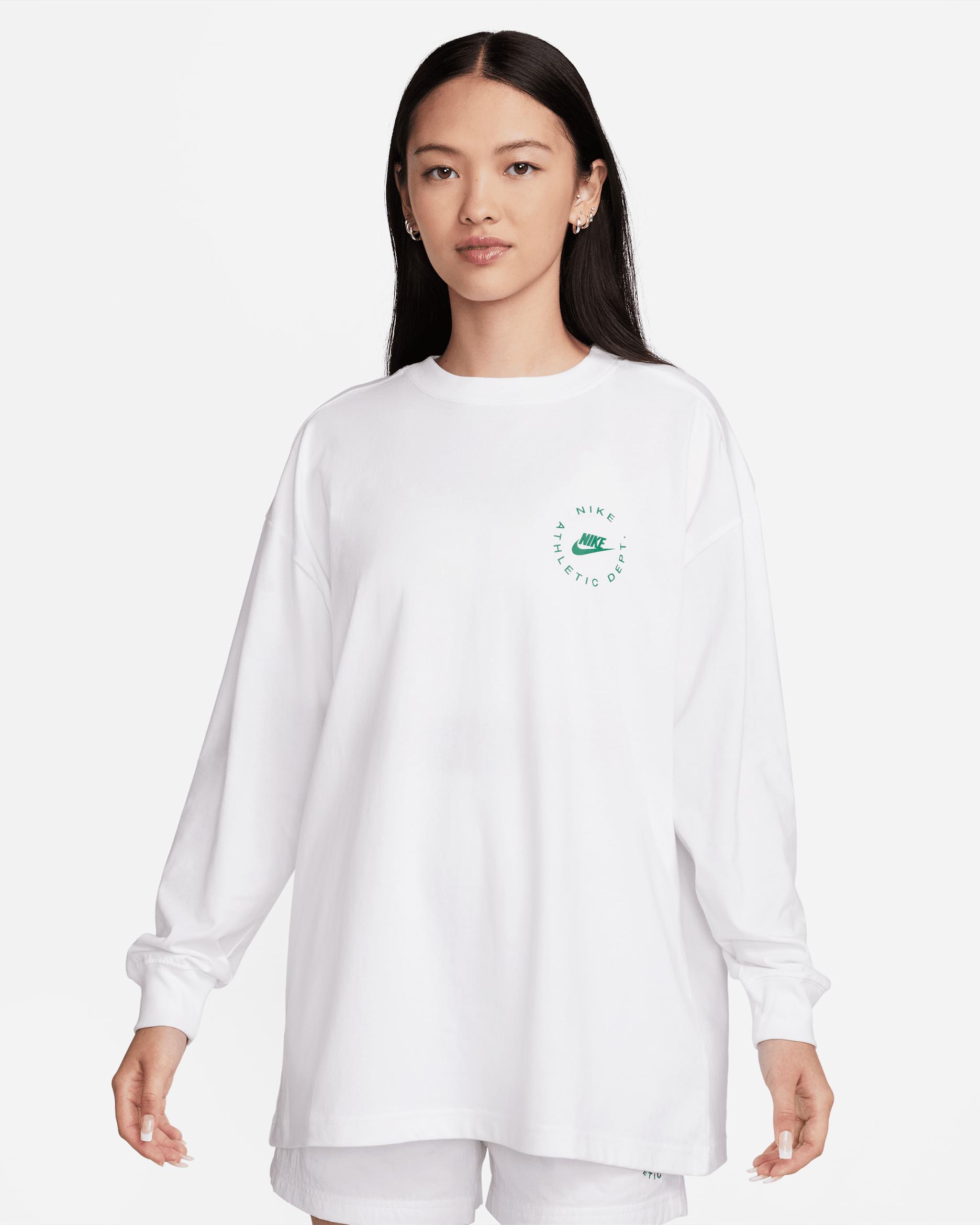 Nike Sportswear Women's Long-Sleeve Top - White/Malachite/Black