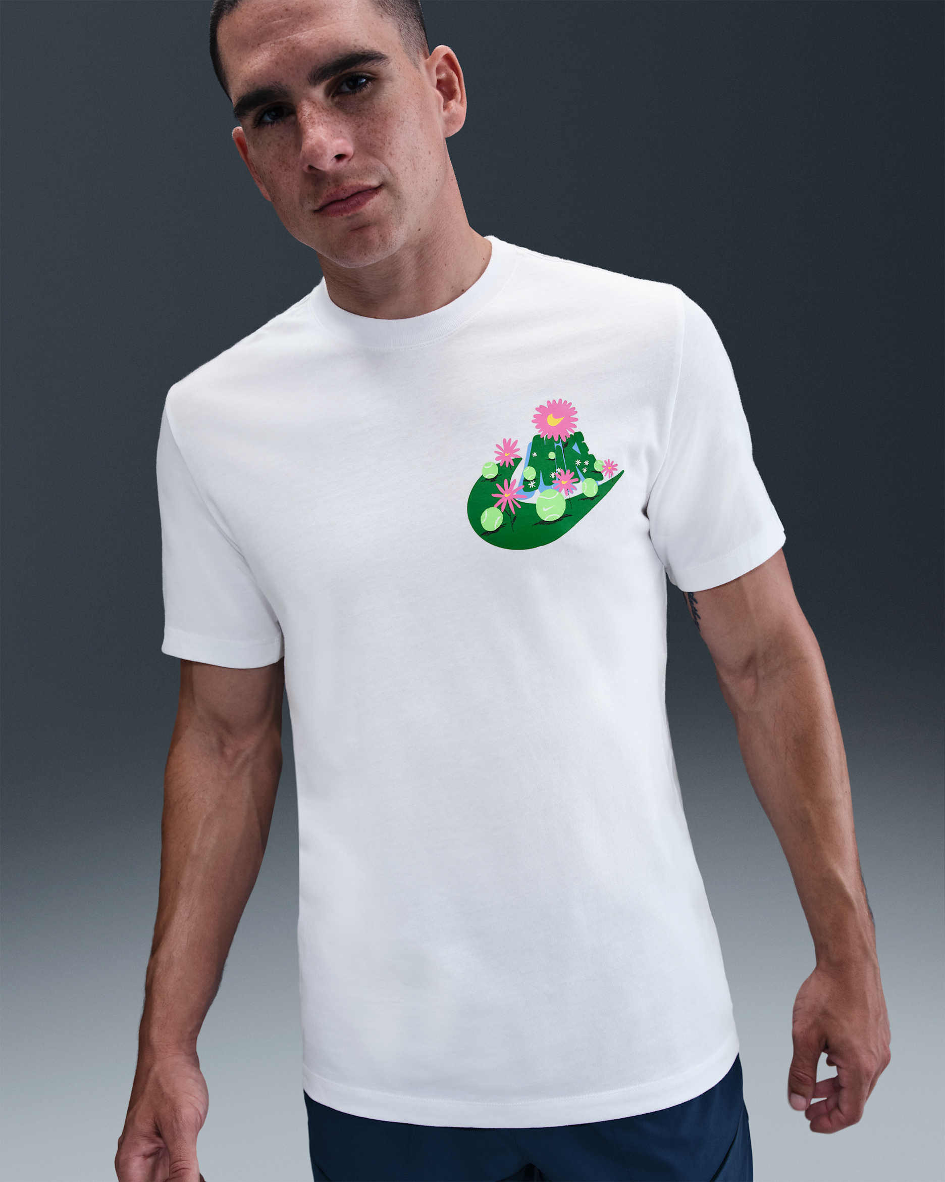 Playera de tenis para hombre NikeCourt - Blanco