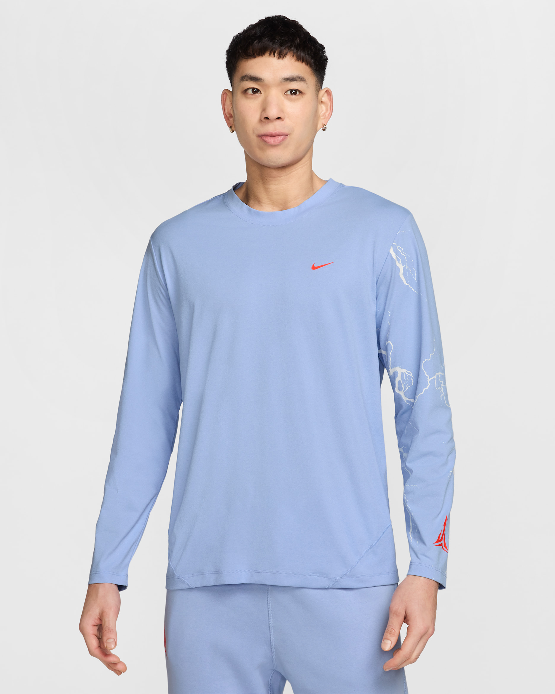 Ja Men's Dri-FIT Long-Sleeve Basketball Top - Cobalt Bliss/Bright Crimson