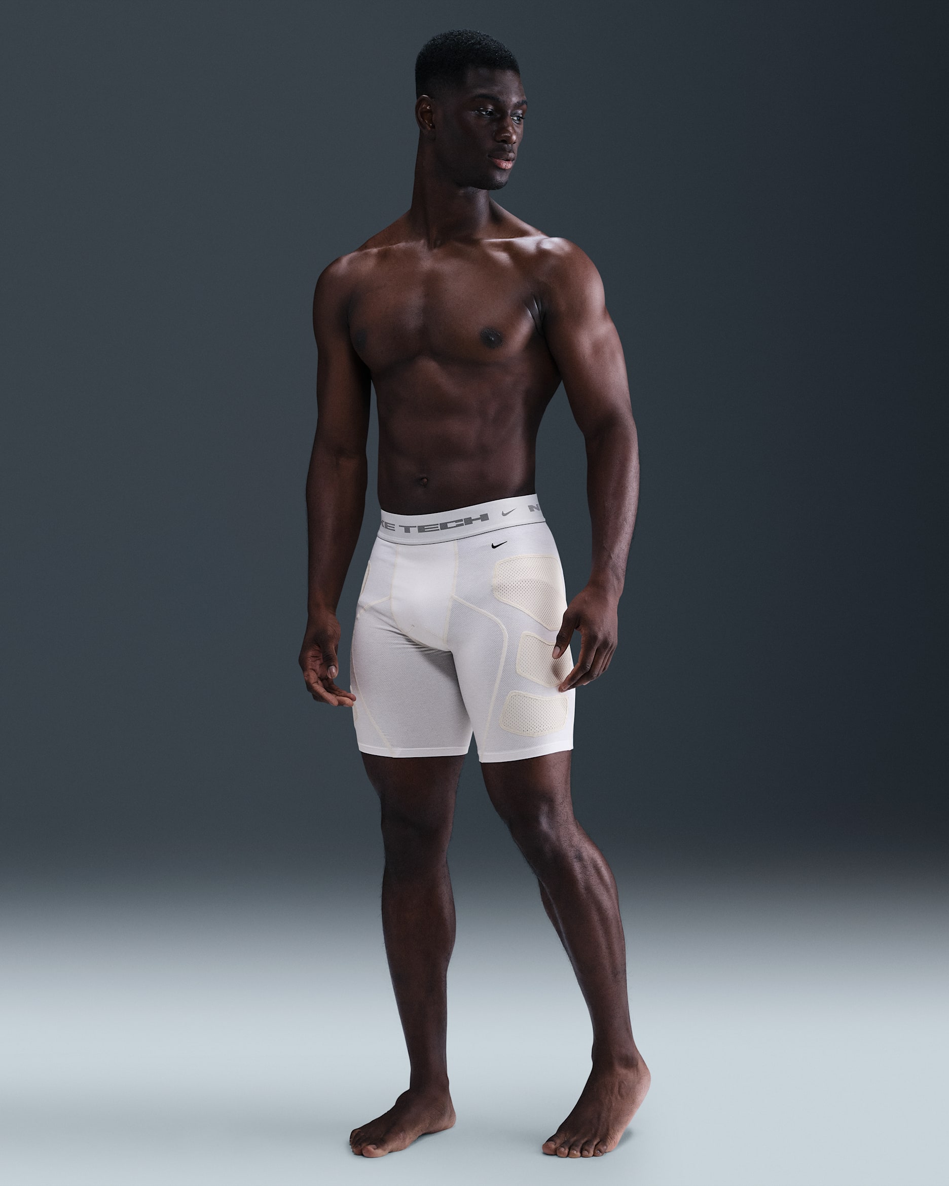 Nike Tech Men's Dri-FIT Base Layer Short - White/Light Bone/Light Bone/Black