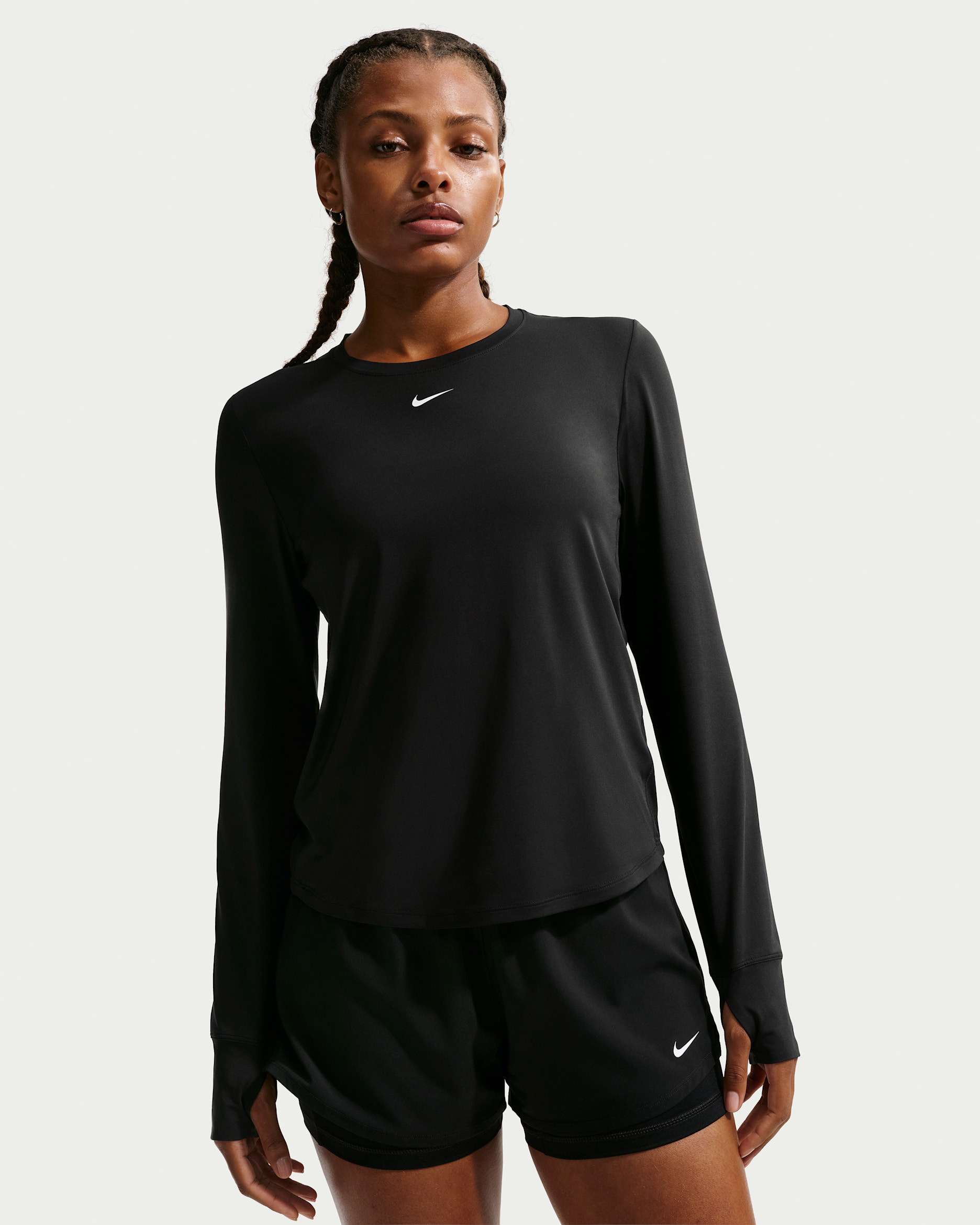 Nike One Classic Women's Dri-FIT Long-Sleeve Top - Black/White
