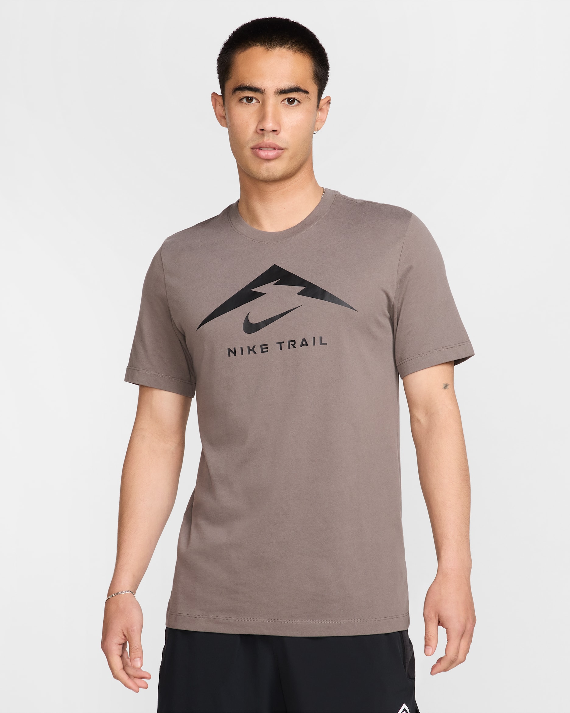 Nike Dri-FIT Men's Trail Running T-Shirt - Cave Stone/Black
