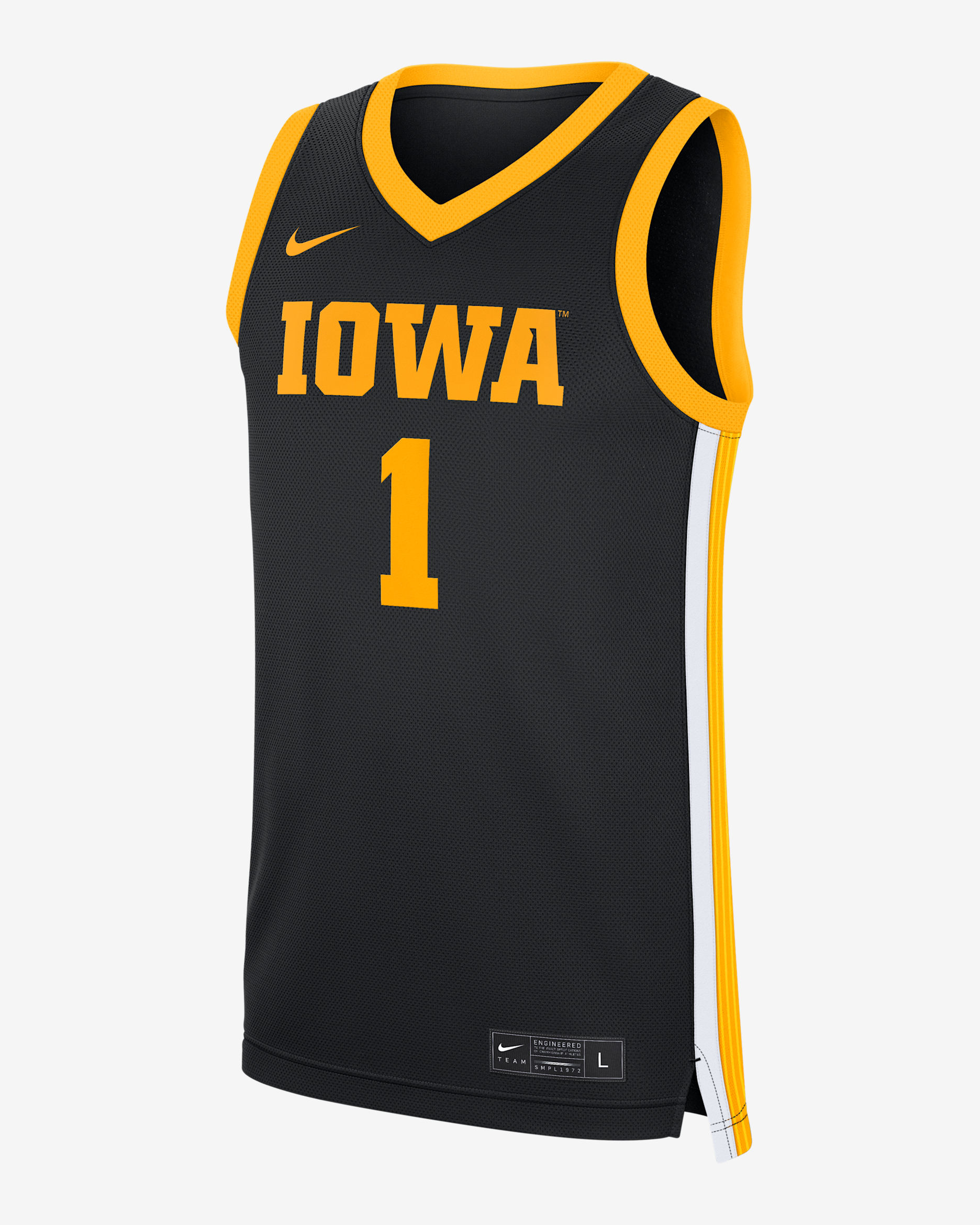 Jersey de básquetbol universitario Nike para hombre Iowa Hawkeyes Replica - Negro