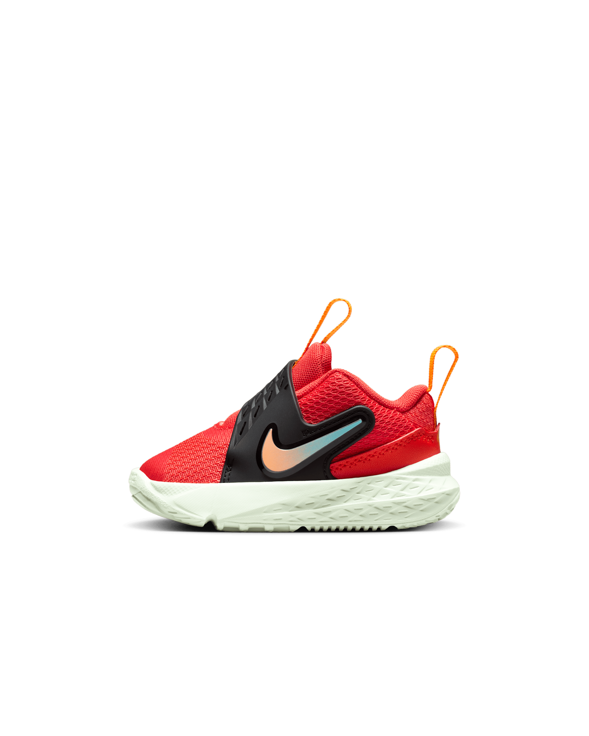Tenis para bebé e infantil Nike Team Hustle D 12 - Rojo picante/Cactus empolvado/Tinte volt/Piel de naranja