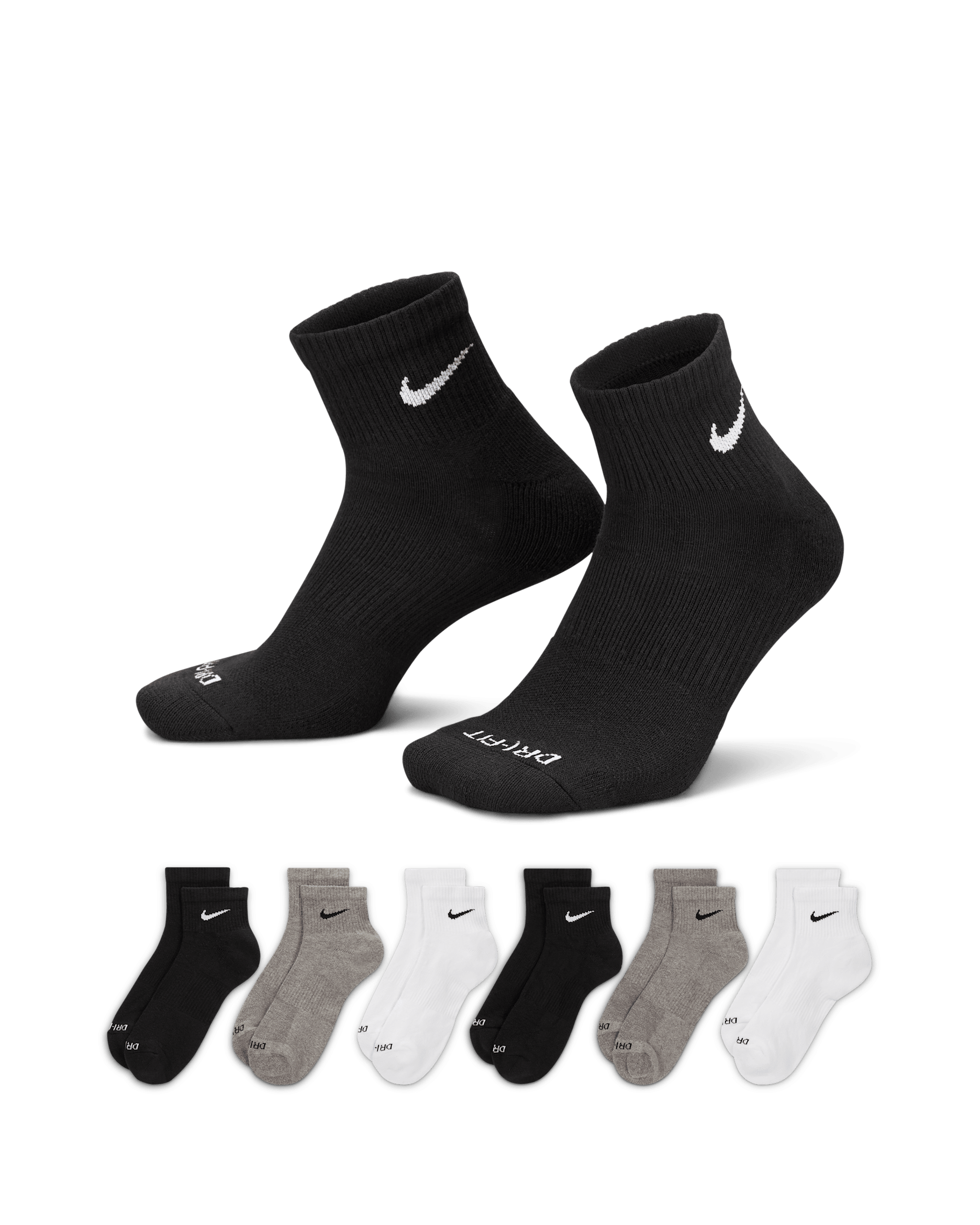 Nike Everyday Plus Cushioned Training Ankle Socks (6 Pairs) - Multi-Color