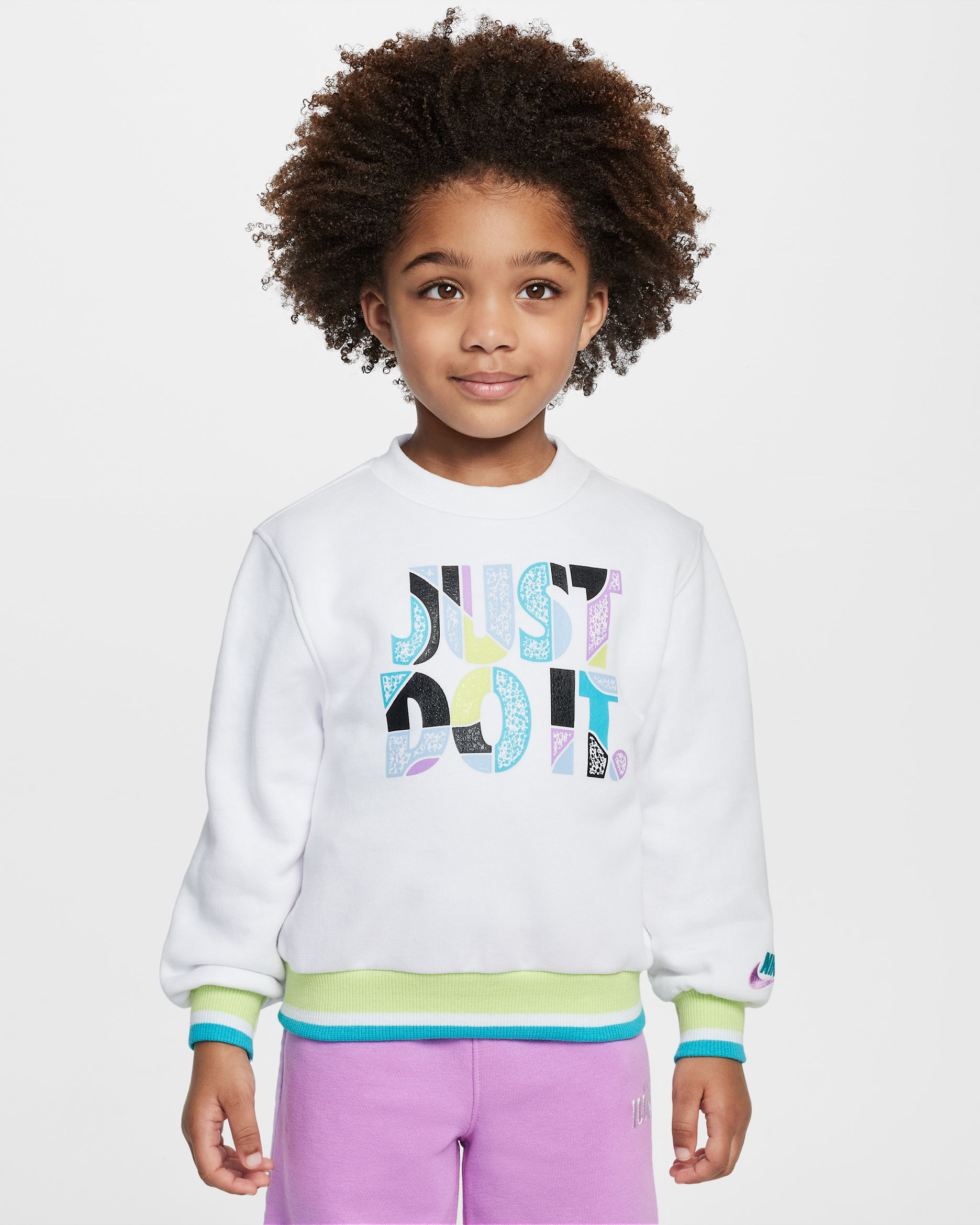 Nike Sportswear "Outside the Lines" Toddler French Terry Crew Top - White