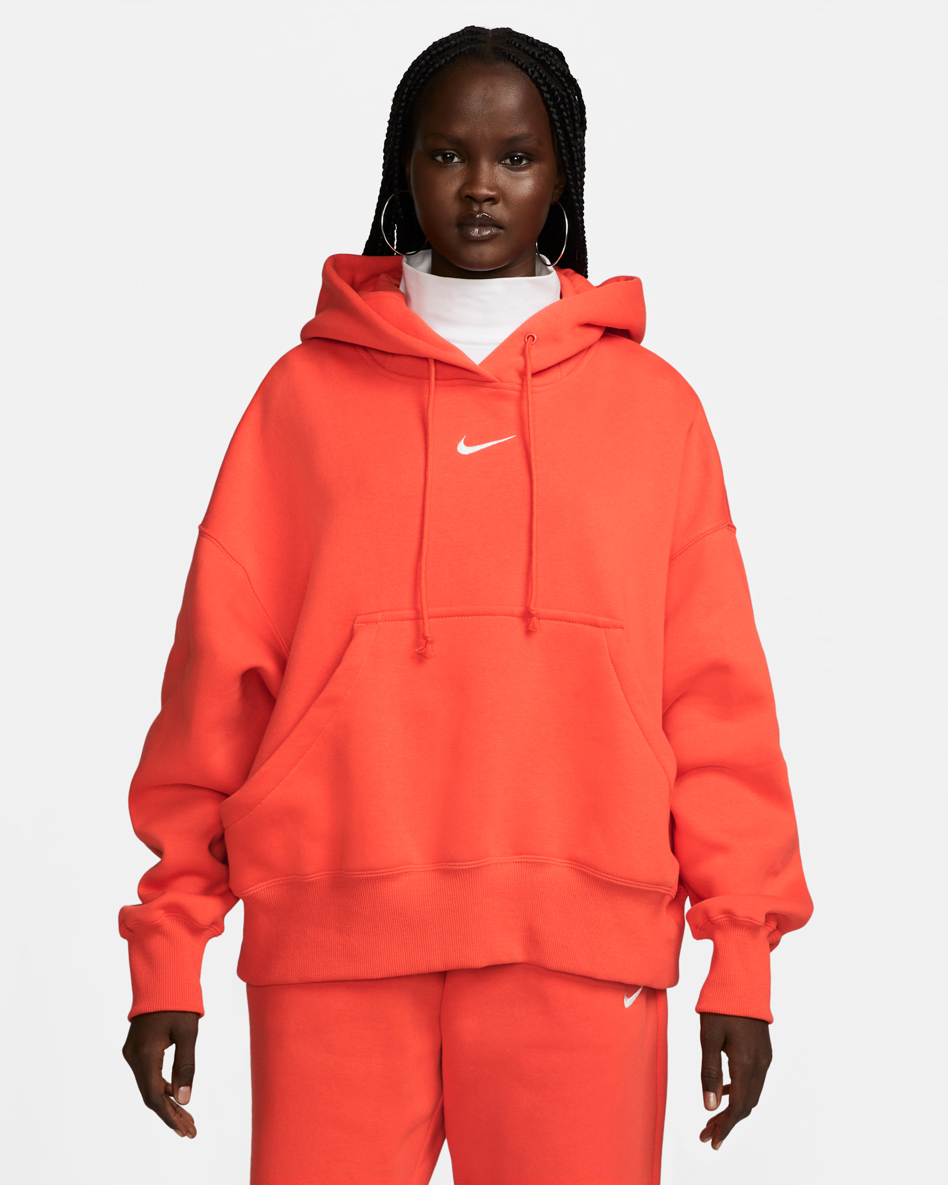 Nike Sportswear Phoenix Fleece Women's Over-Oversized Pullover Hoodie - Picante Red/Sail