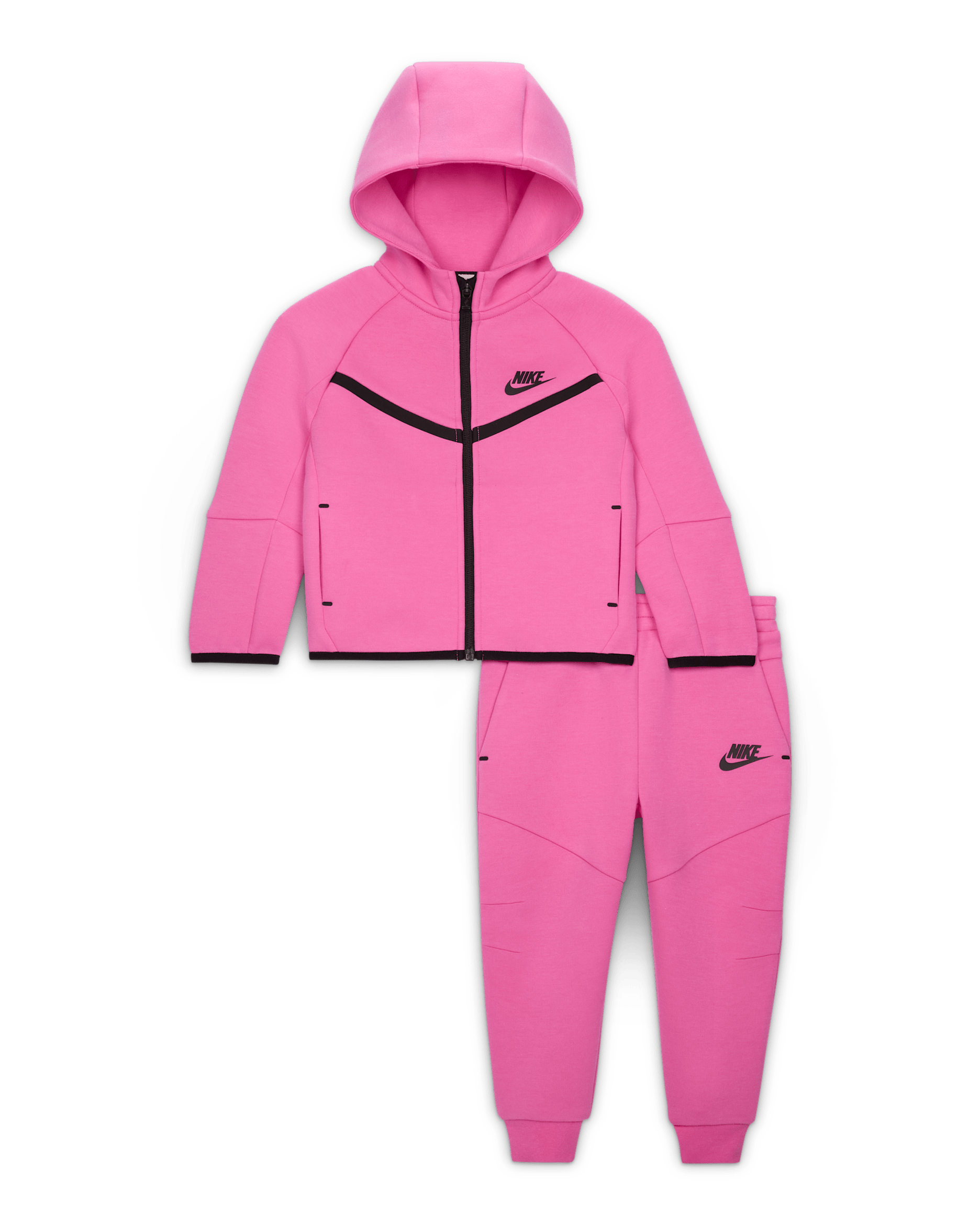 Conjunto de 2 piezas de Tech Fleece de cierre completo para bebé Nike Sportswear - Rosa alegre