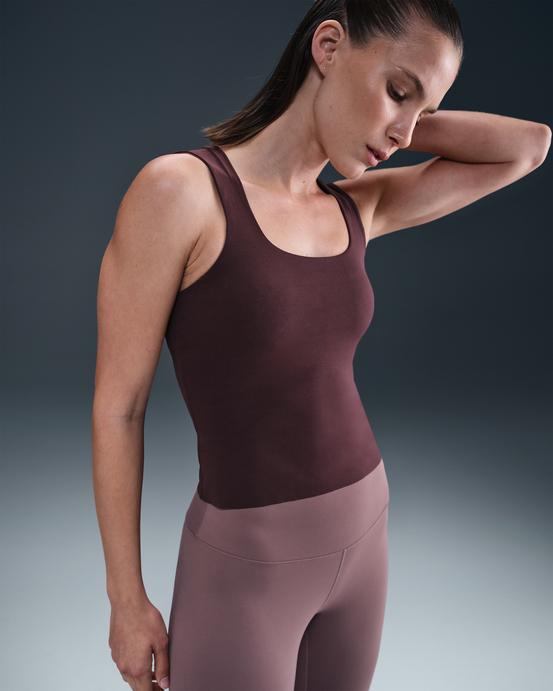 Nike Zenvy Women's Dri-FIT Tank Top - Burgundy Crush/White