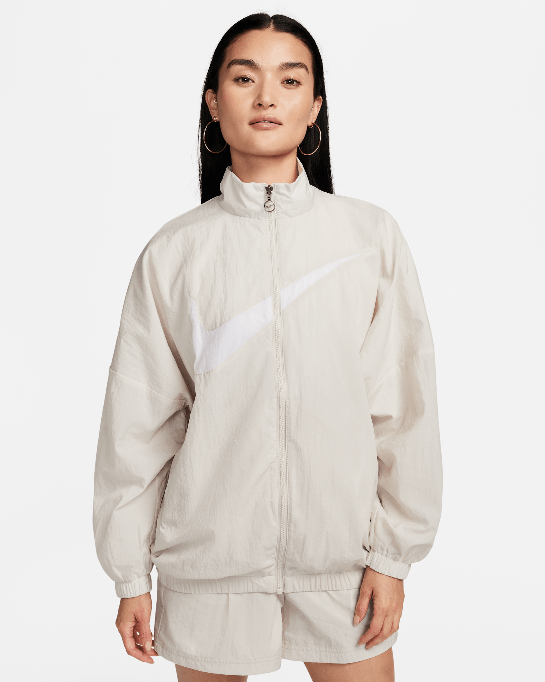 Nike Sportswear Essential Women's Woven Jacket - Light Orewood Brown/White