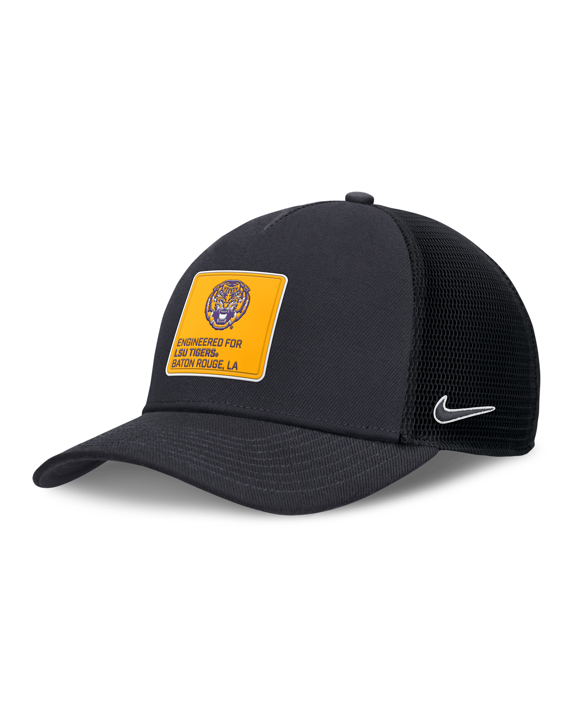 LSU On-Field Rise Engineered Men's Nike College Trucker Adjustable Hat - Anthracite