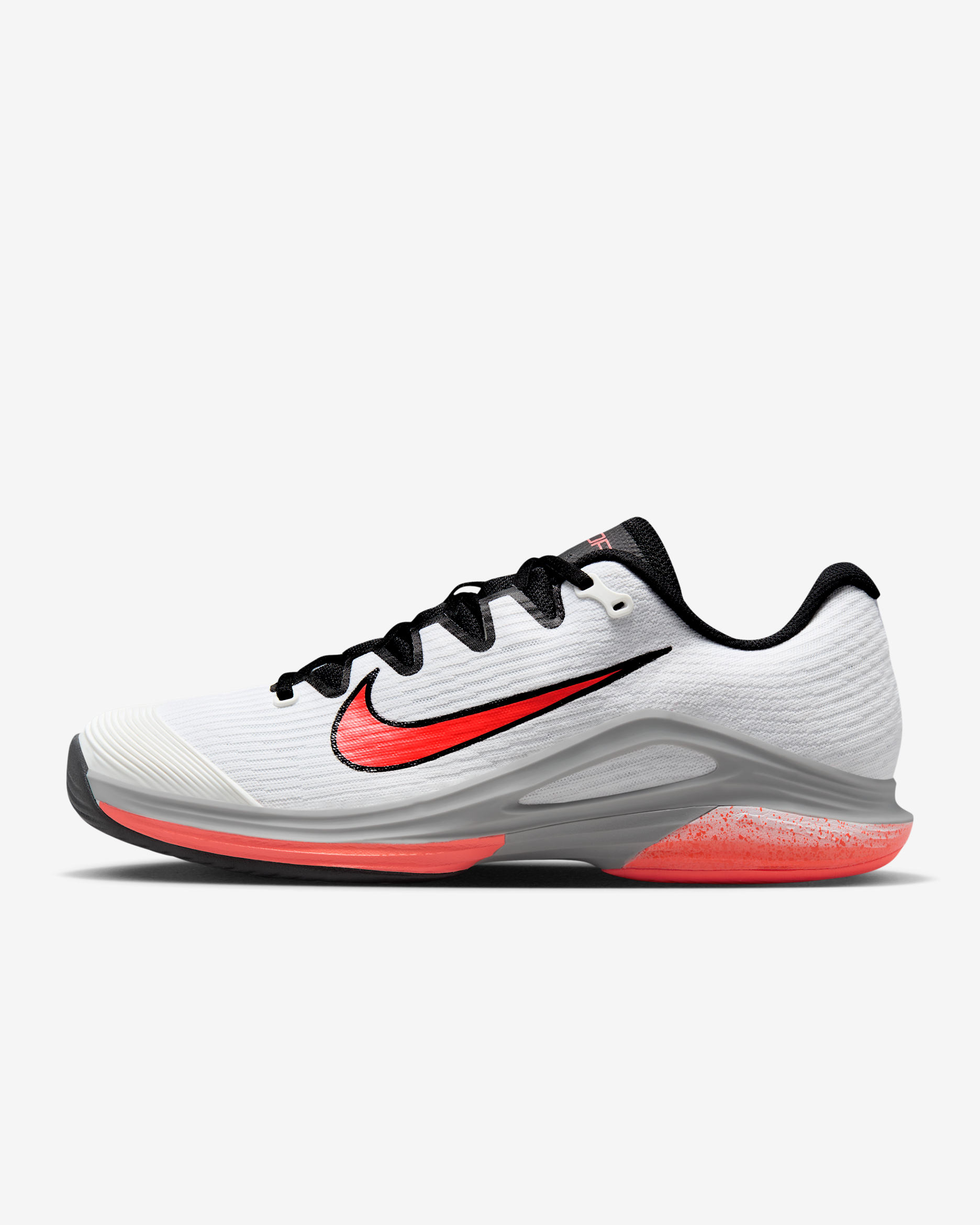 Nike Vapor 12 Men's Hard Court Tennis Shoes - White/Wolf Grey/Hot Lava