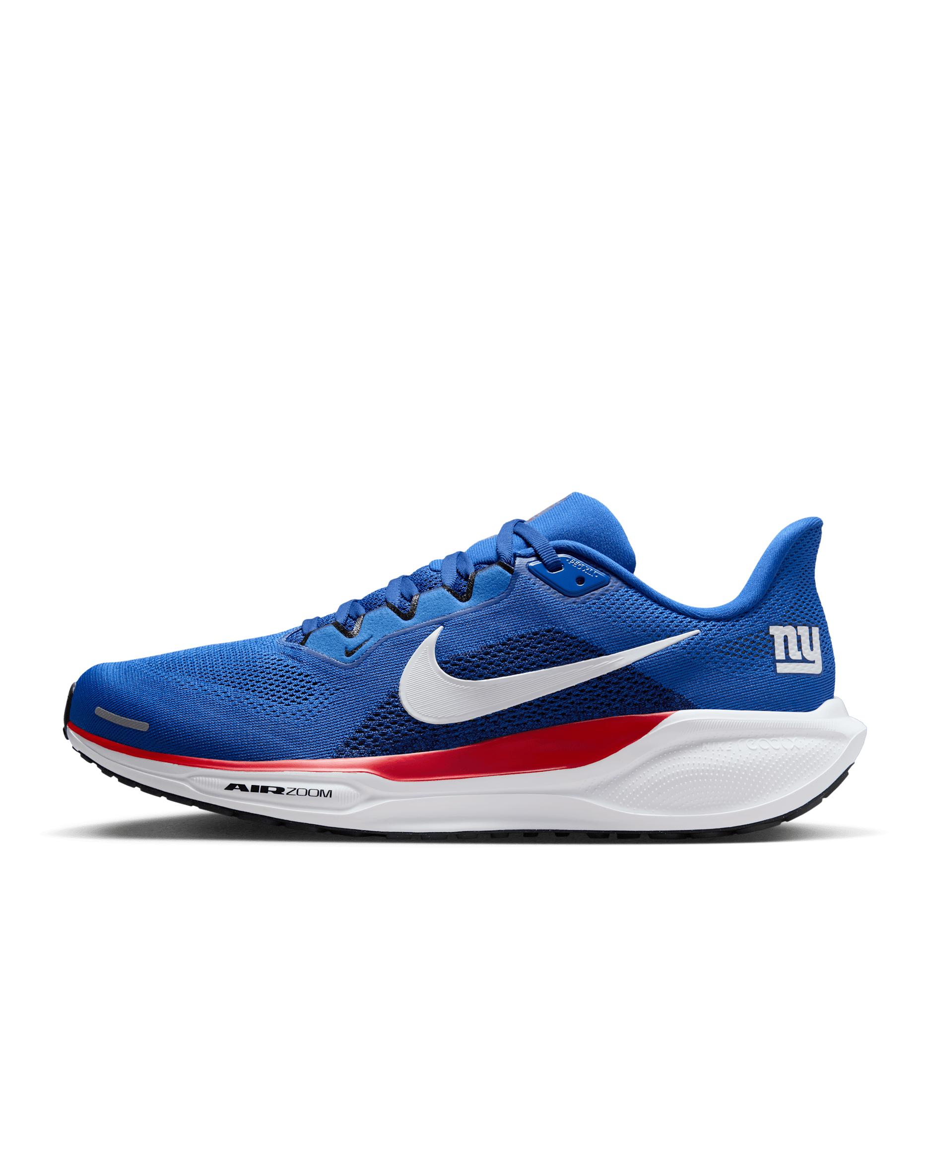 Tenis de correr en pavimento Nike de la NFL para hombre New York Giants Pegasus 41 - Azul enérgico/Rojo gimnasio/Blanco