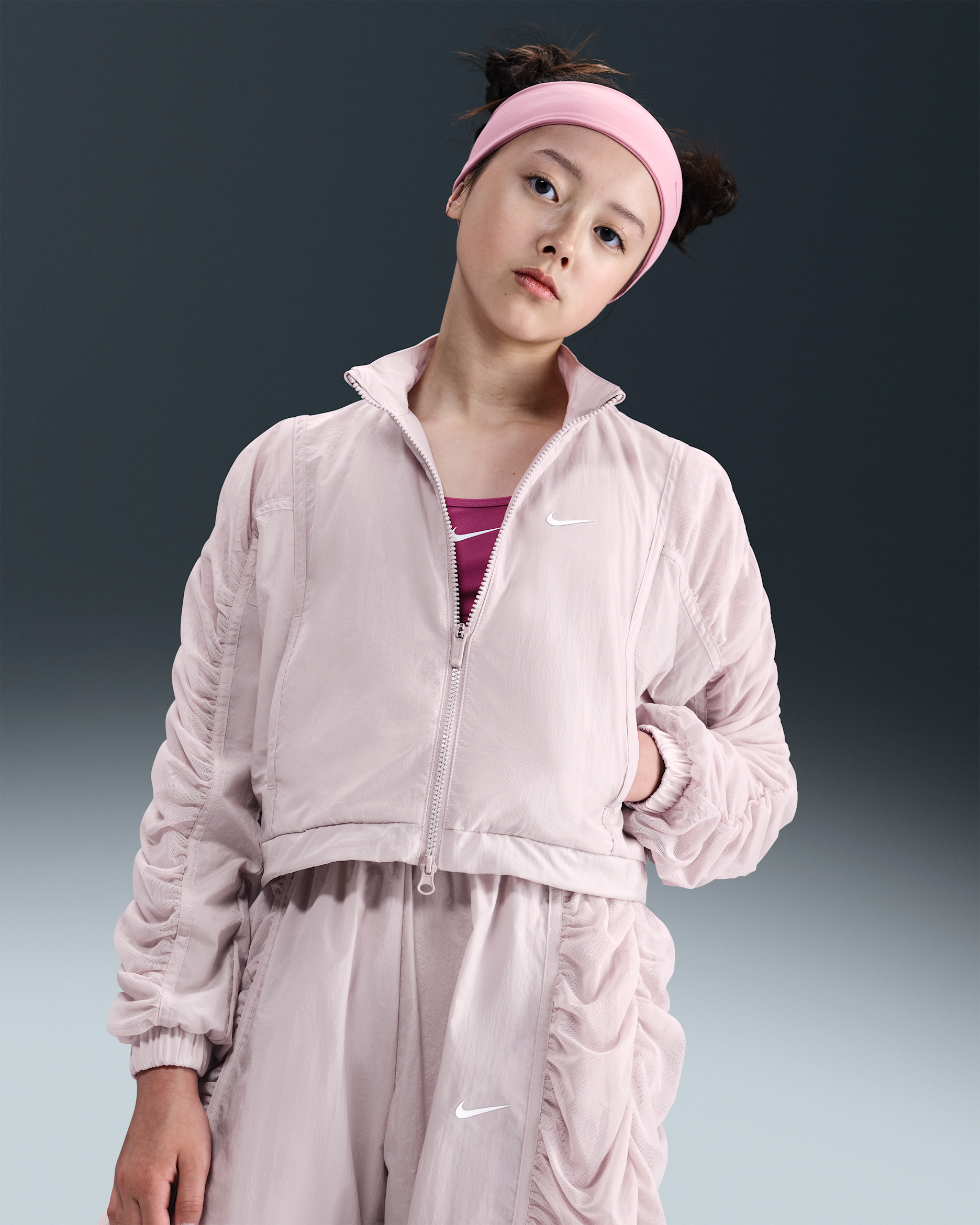 Giacca in tessuto Nike Sportswear – Bambina/Ragazza - Platinum Violet/Bianco