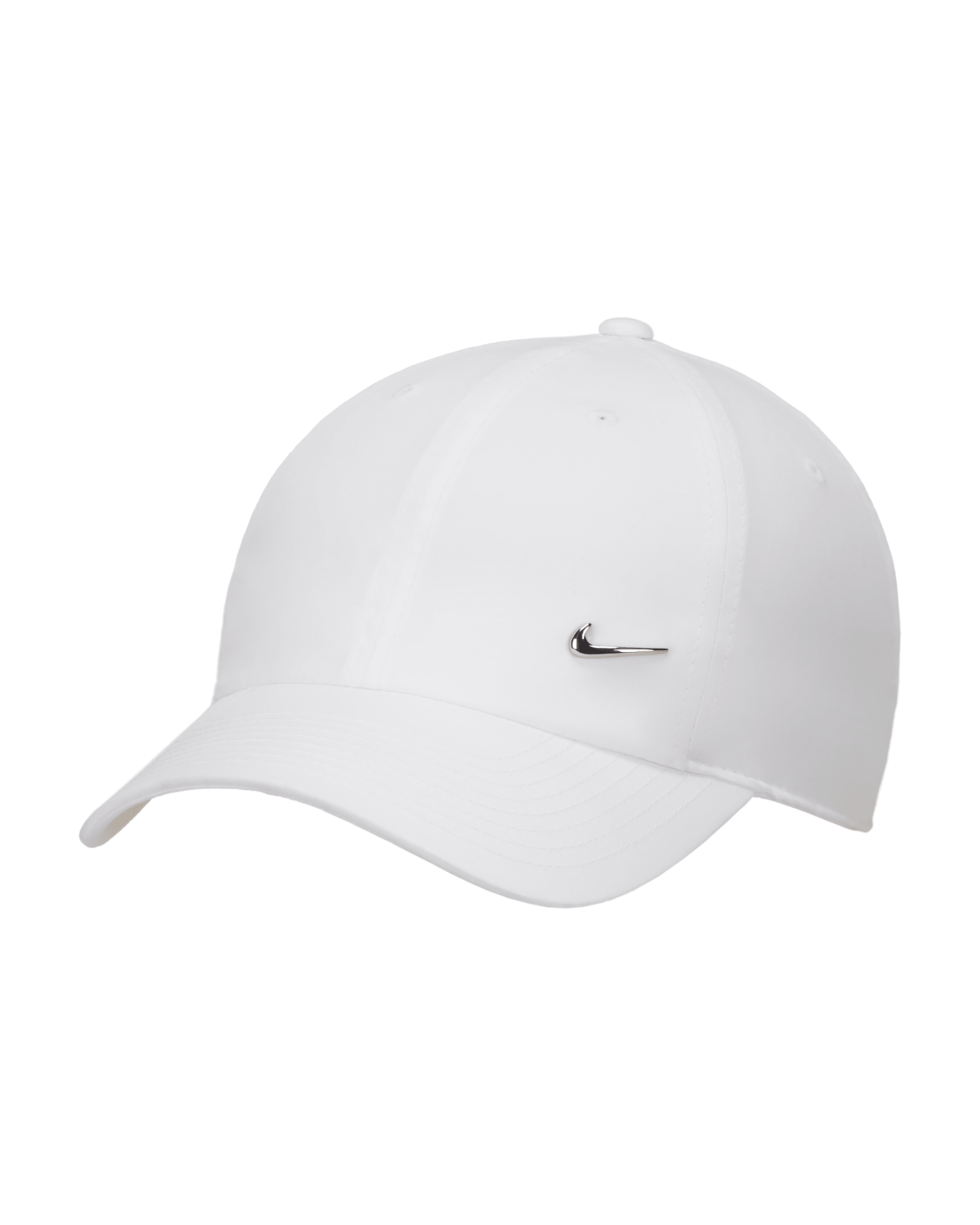 Nike Dri-FIT Club Unstructured Metal Swoosh Cap - White/Metallic Silver
