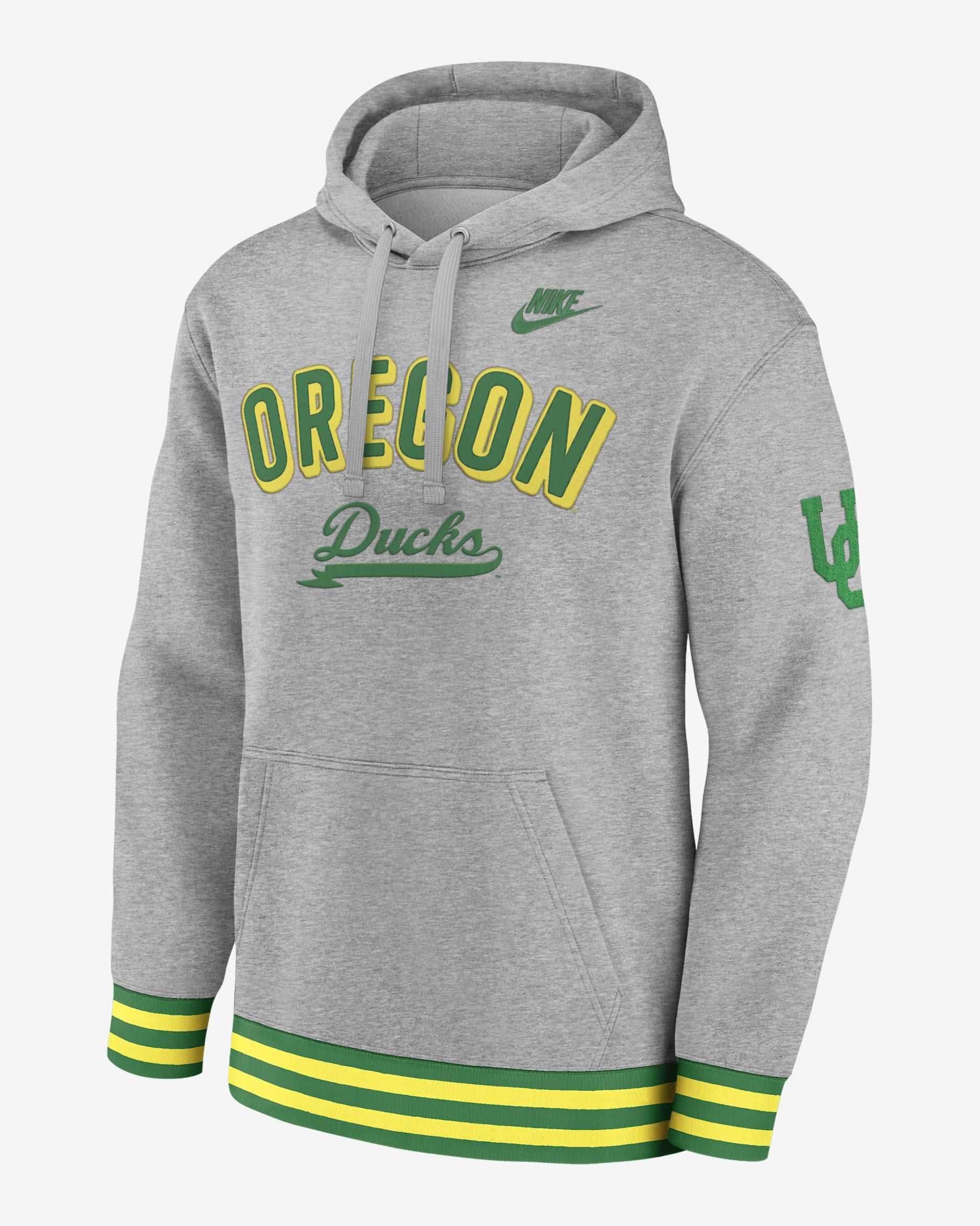 Oregon Legacy Retro Men’s Nike College Pullover Hoodie - Dark Grey Heather