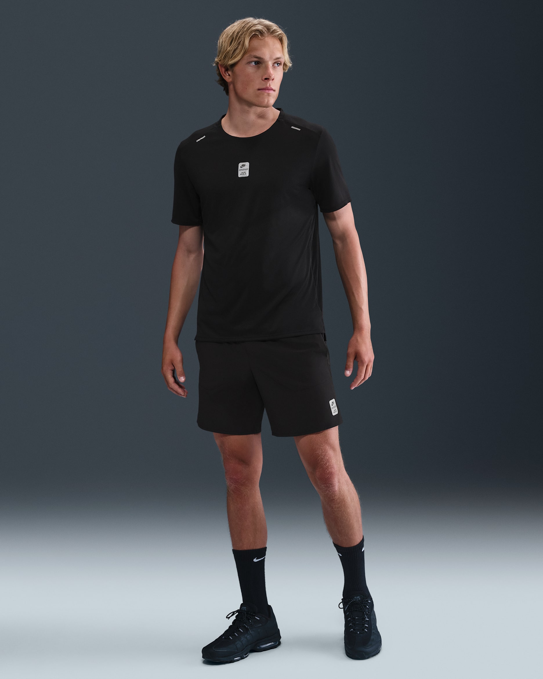 Nike Air Max Herren-Webshorts - Schwarz/Schwarz