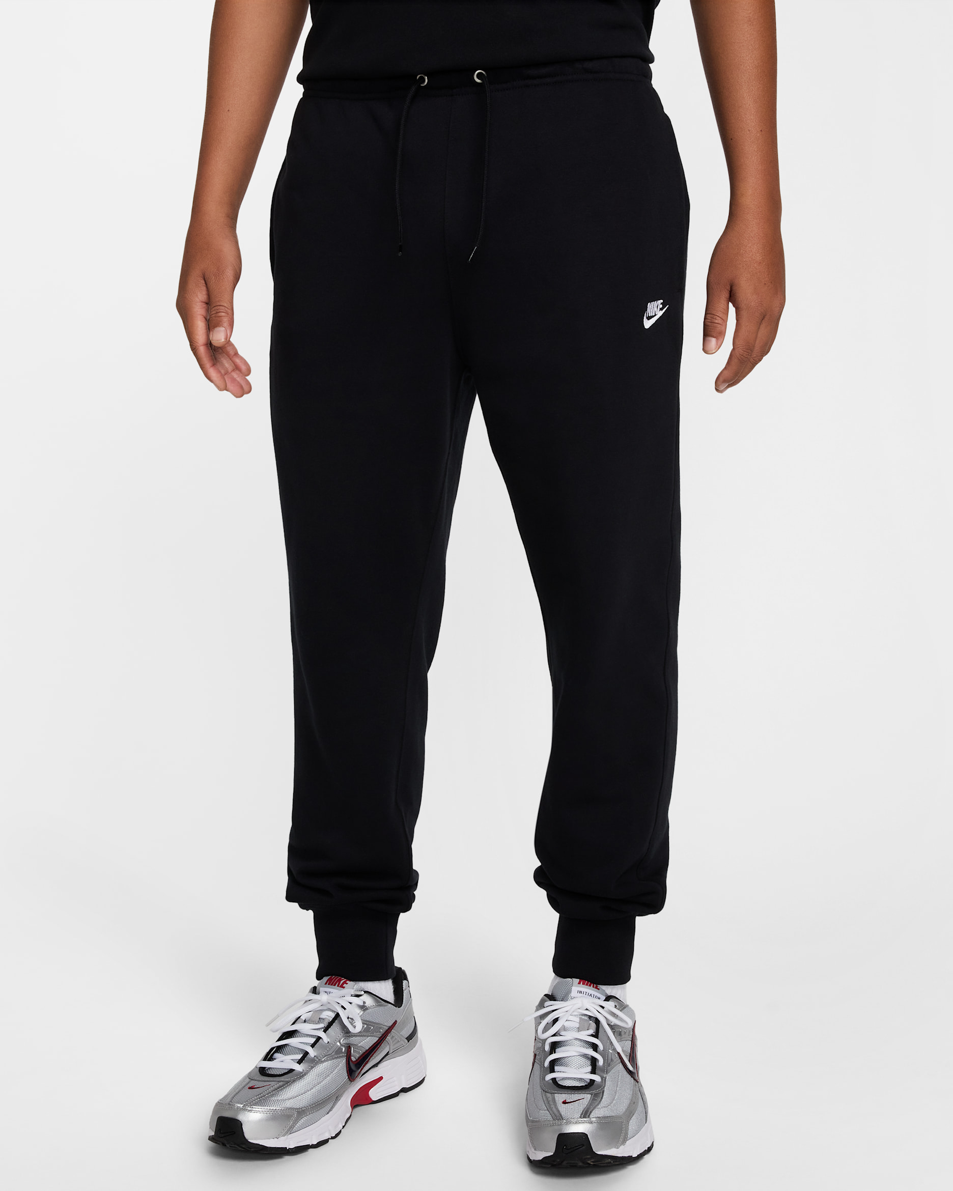 Ανδρικό παντελόνι φόρμας από French Terry ύφασμα Nike Club - Μαύρο/Μαύρο/Λευκό