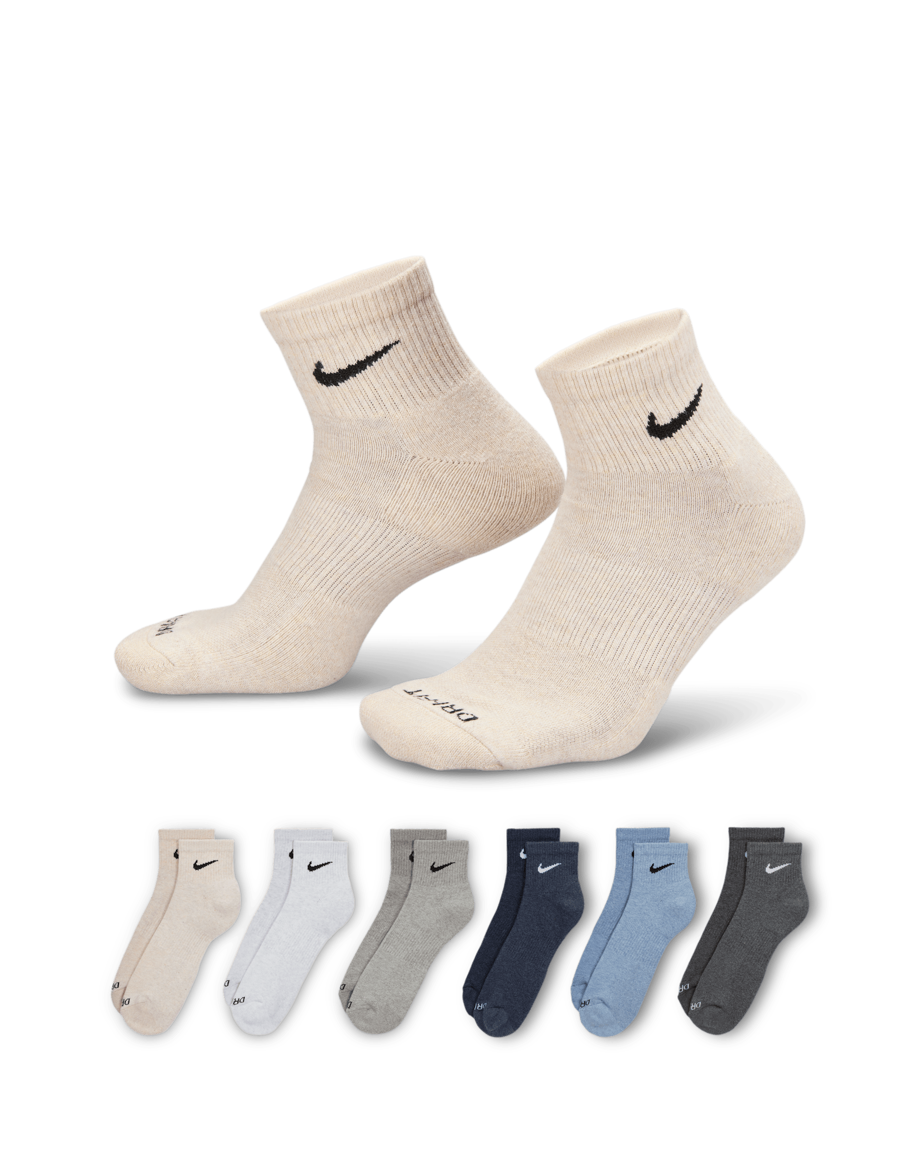 Nike Everyday Plus Cushioned Training Ankle Socks (6 Pairs) - Multi-Color