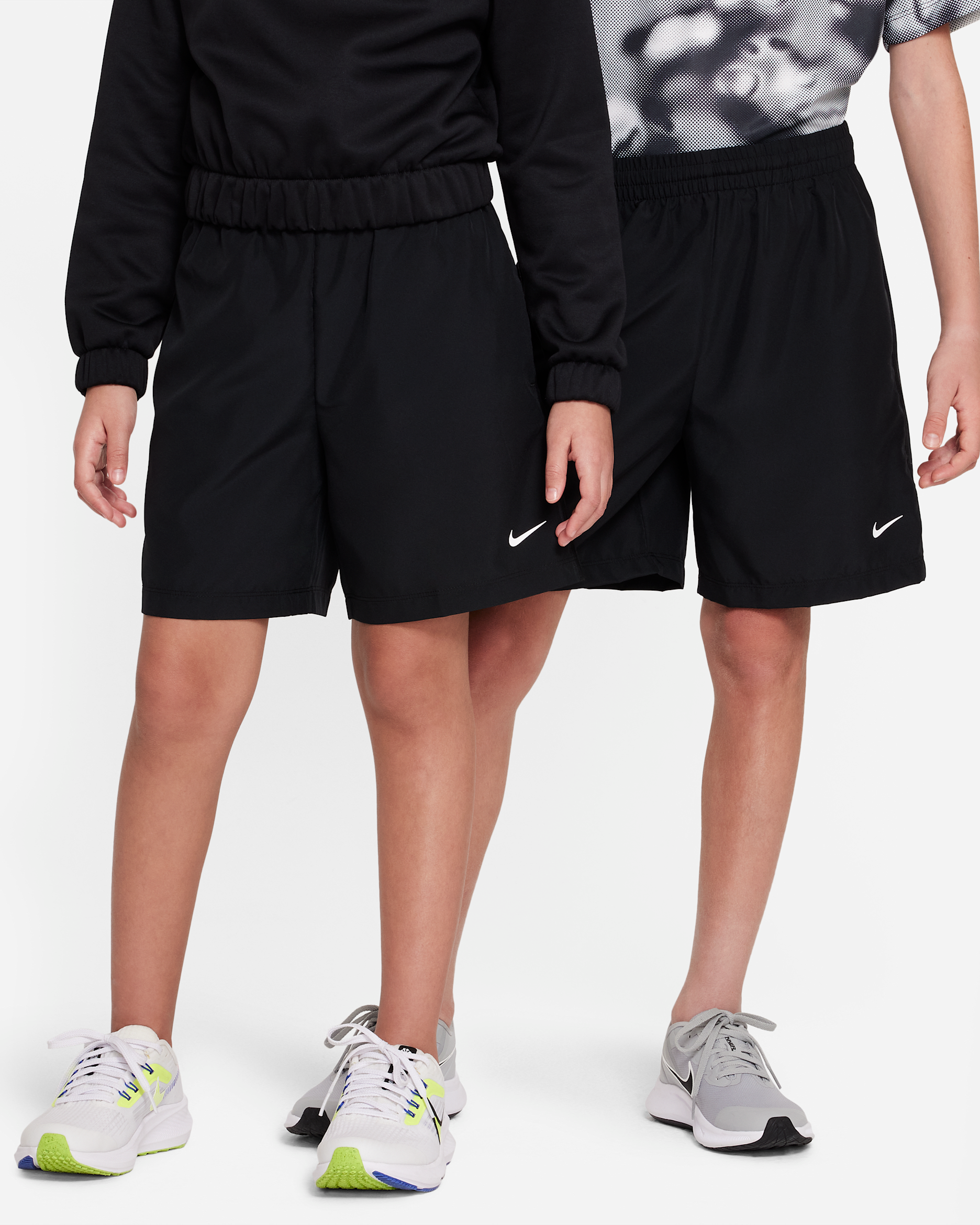Nike Multi Older Kids' Dri-FIT Training Shorts - Black/White