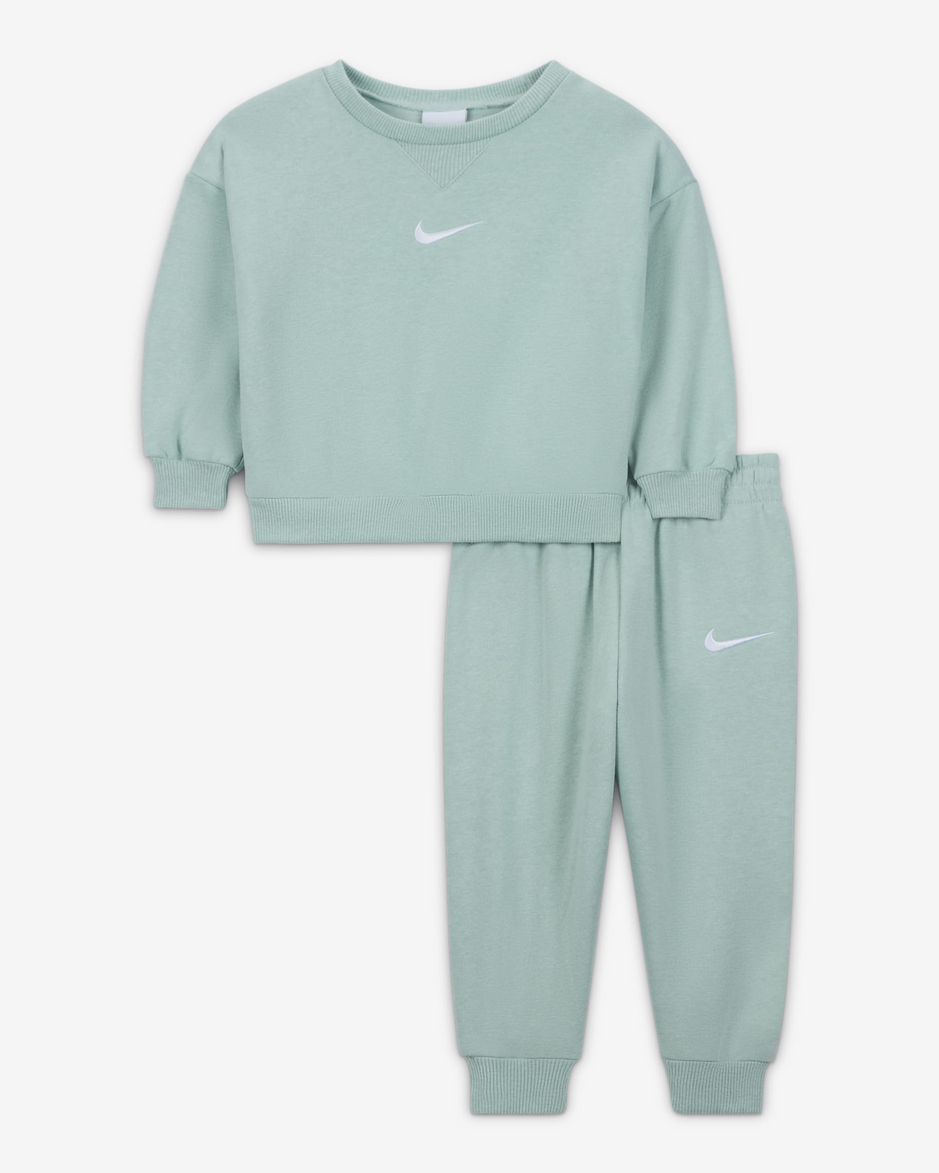 나이키 에센셜 베이비(12~24개월) 투피스 플리스 크루 세트 - 마이카 그린