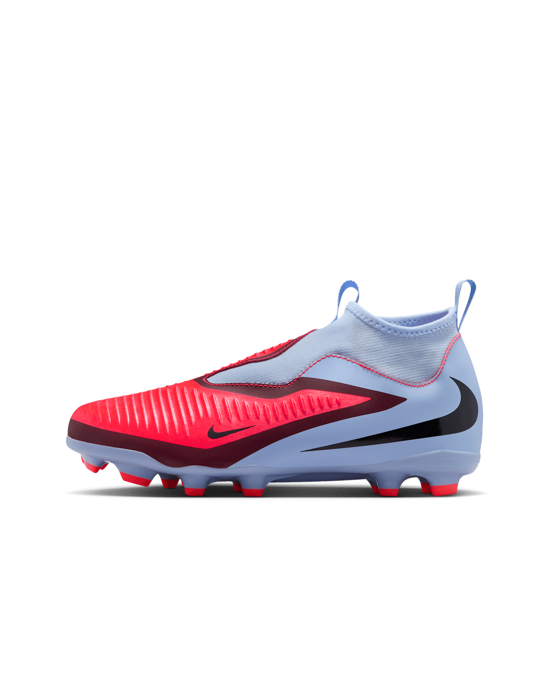 Fotbollssko för varierat underlag Nike Jr. Phantom 6 High Academy för ungdom - Royal Tint/Svart/Bright Crimson