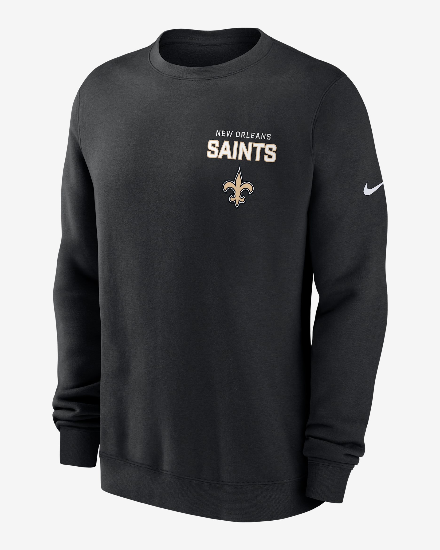 New Orleans Saints Draw Block Club Men's Nike NFL Pullover Crew - Black