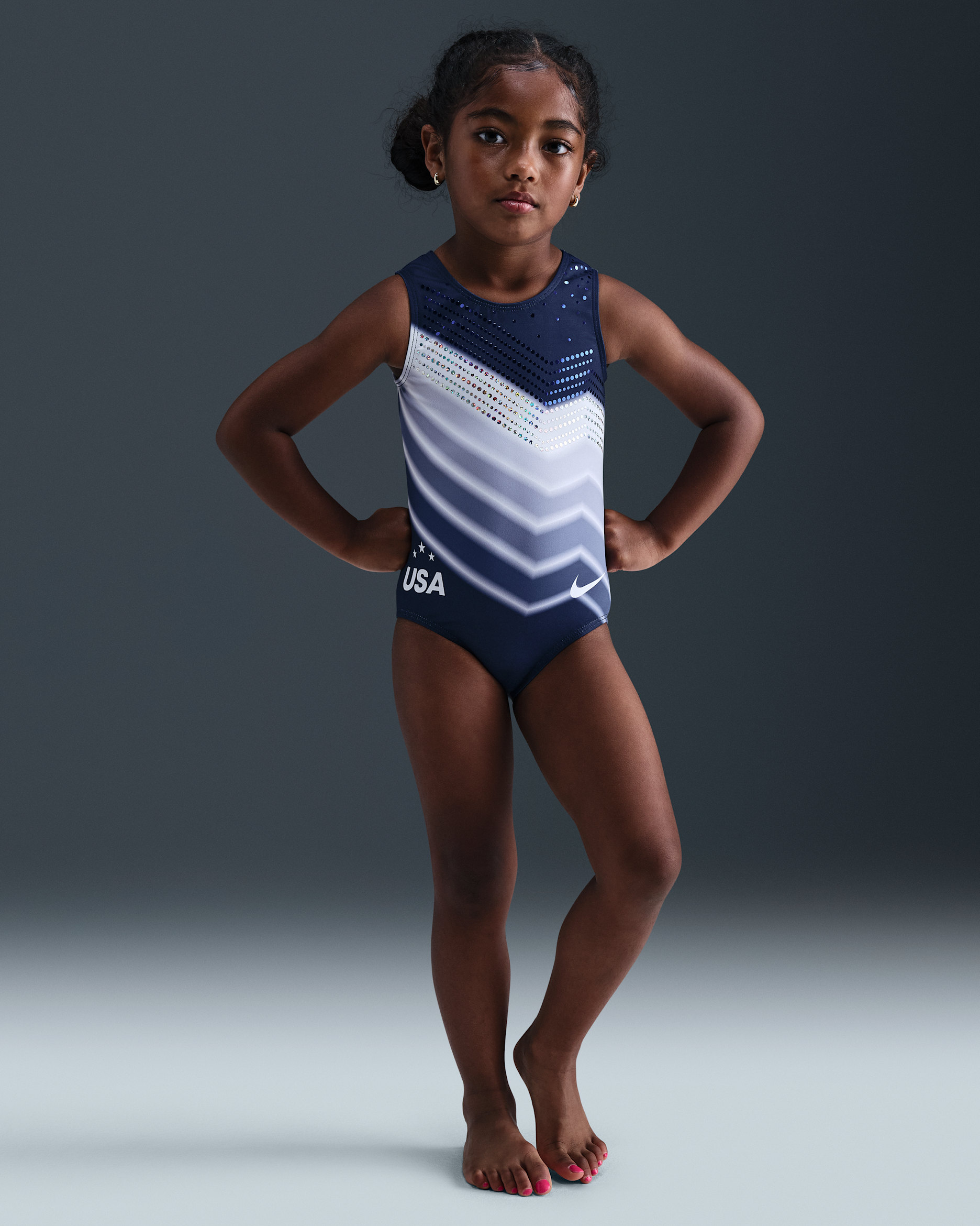 Nike Gymnastics Liberty Lights Leotard - Navy
