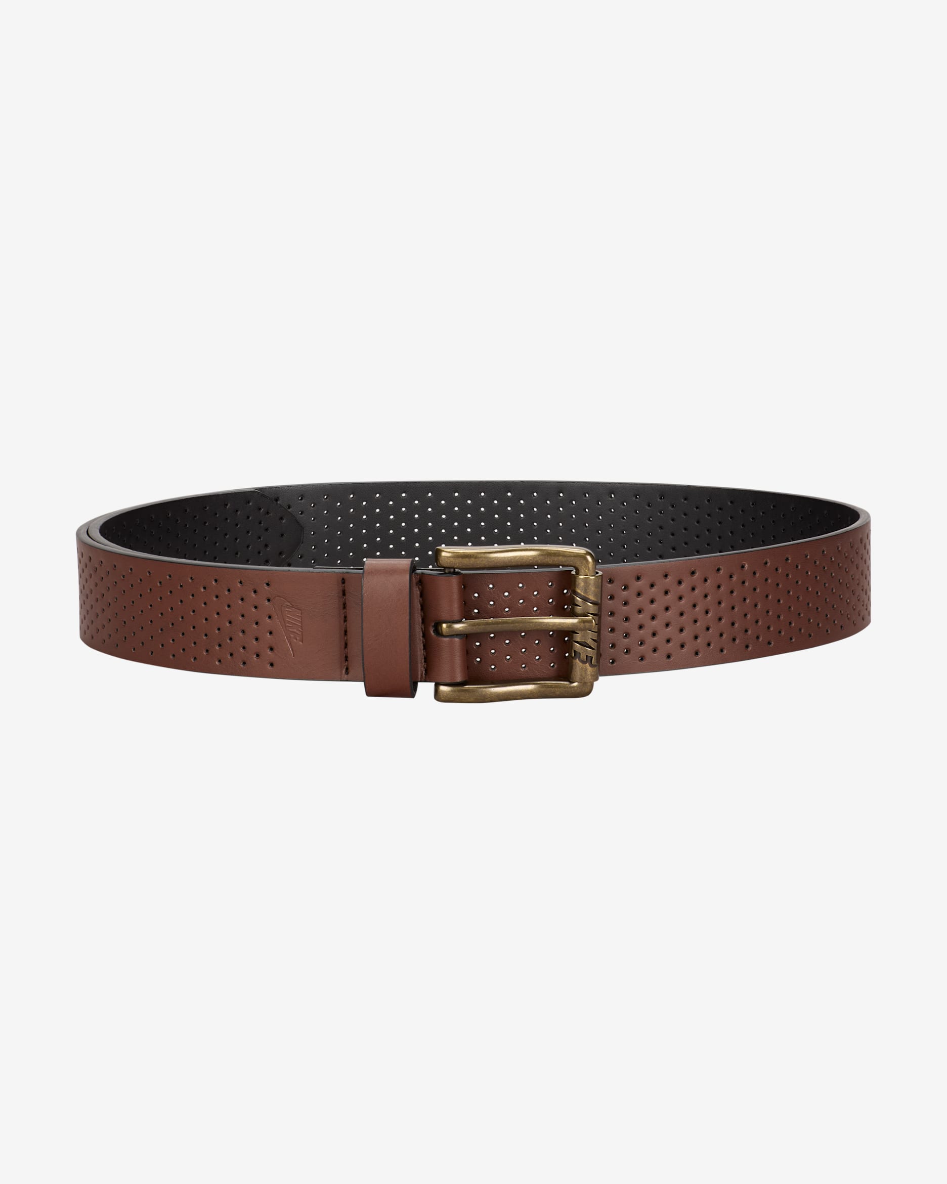 Nike Perforated Leather Belt - Brown