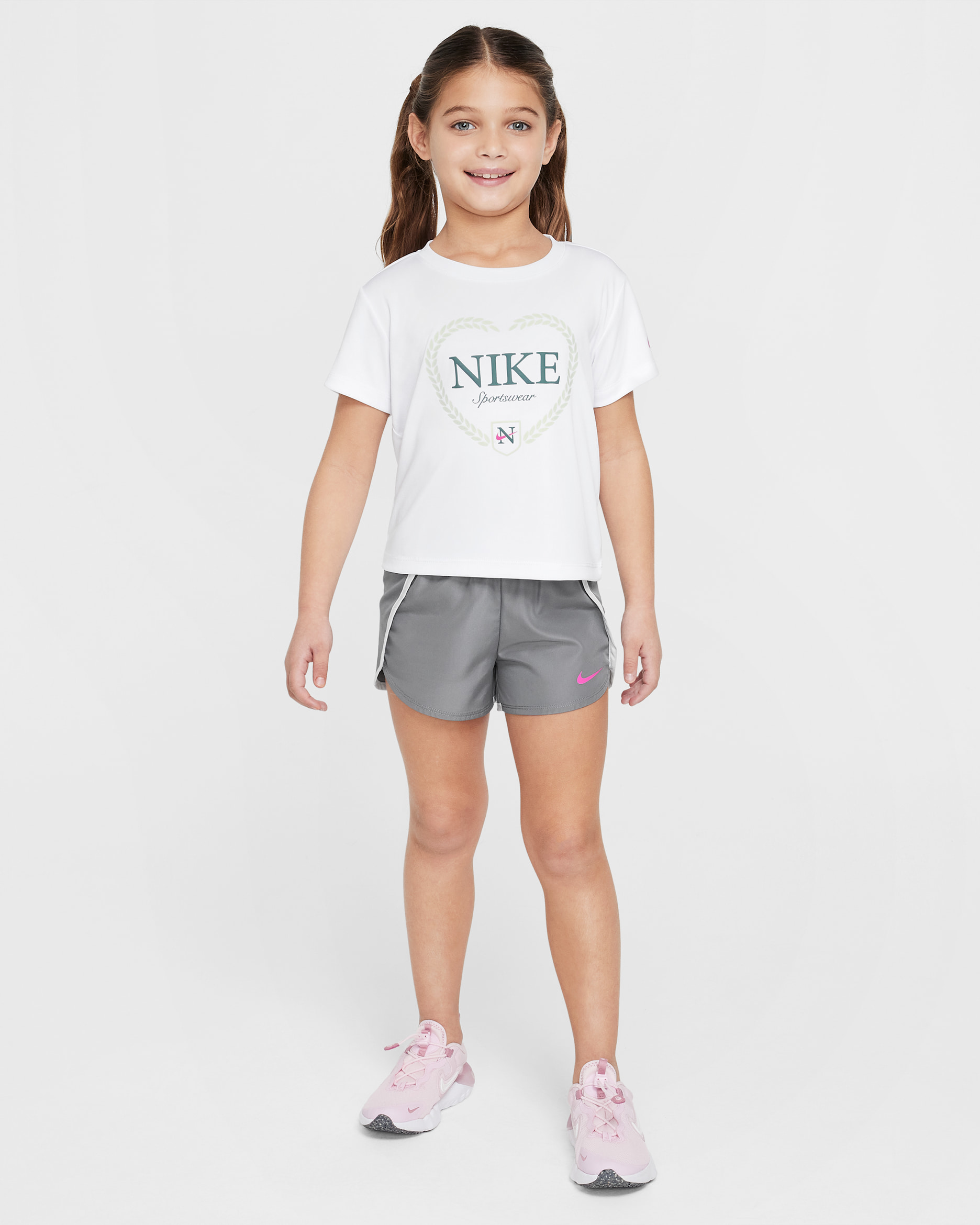 Nike Dri-FIT Game, Swoosh, Match! Little Kids' 2-Piece Solid Set - Smoke Grey