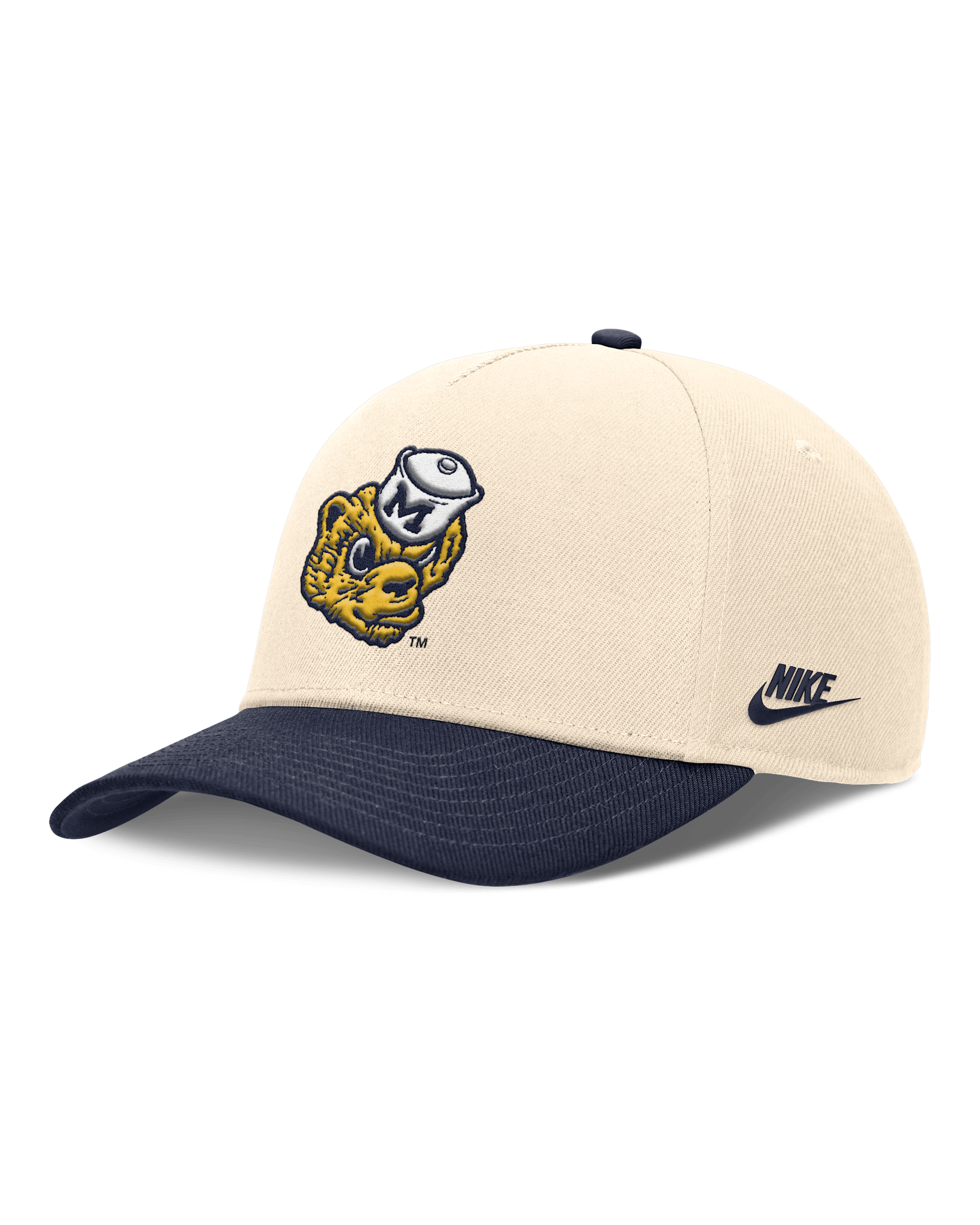 Michigan Primetime Rise Academic Men's Nike Dri-FIT College Adjustable Hat - Natural