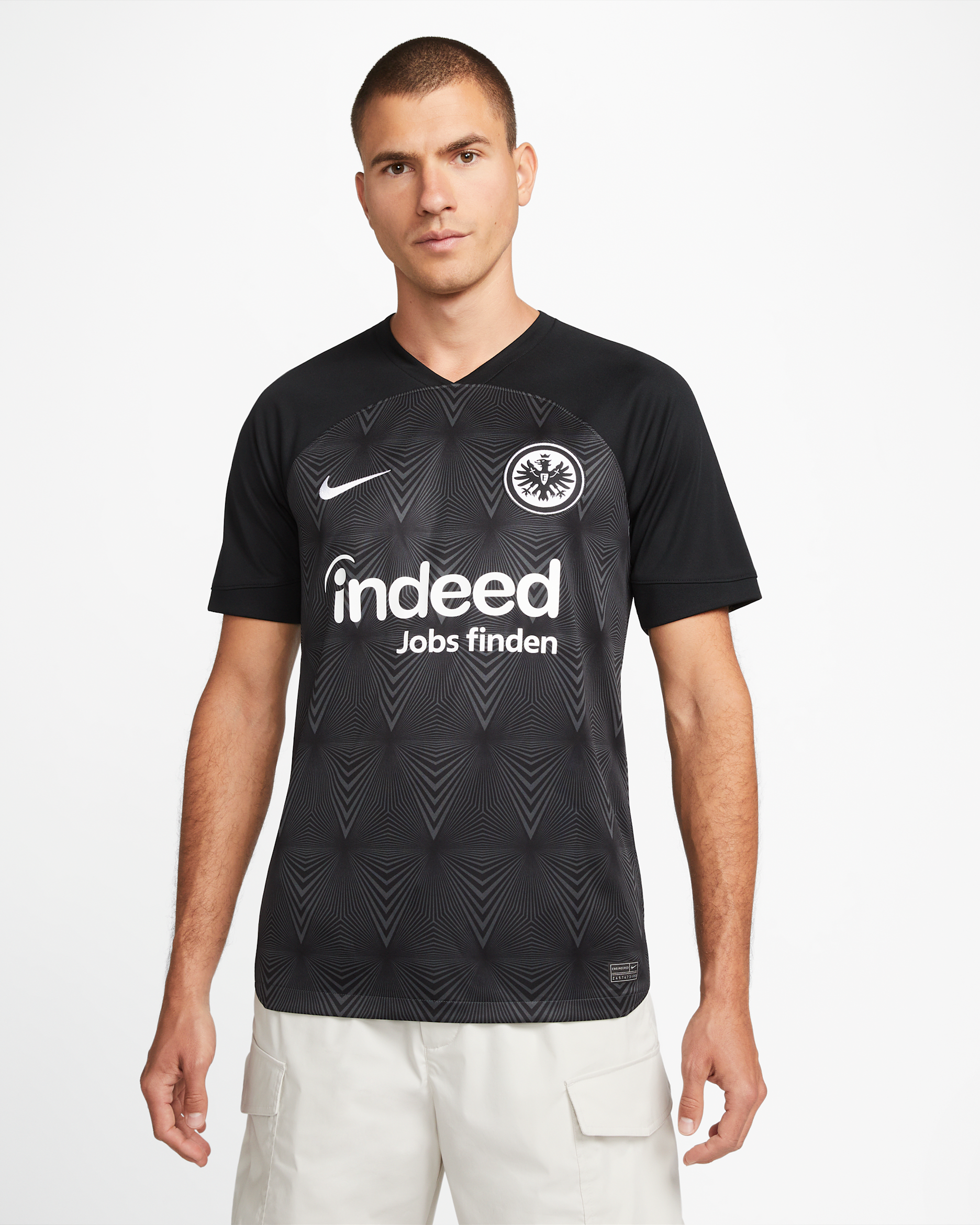 Eintracht Frankfurt 2022/23 Stadyum Deplasman Nike Dri-FIT Erkek Futbol Forması - Siyah/Anthracite/Beyaz