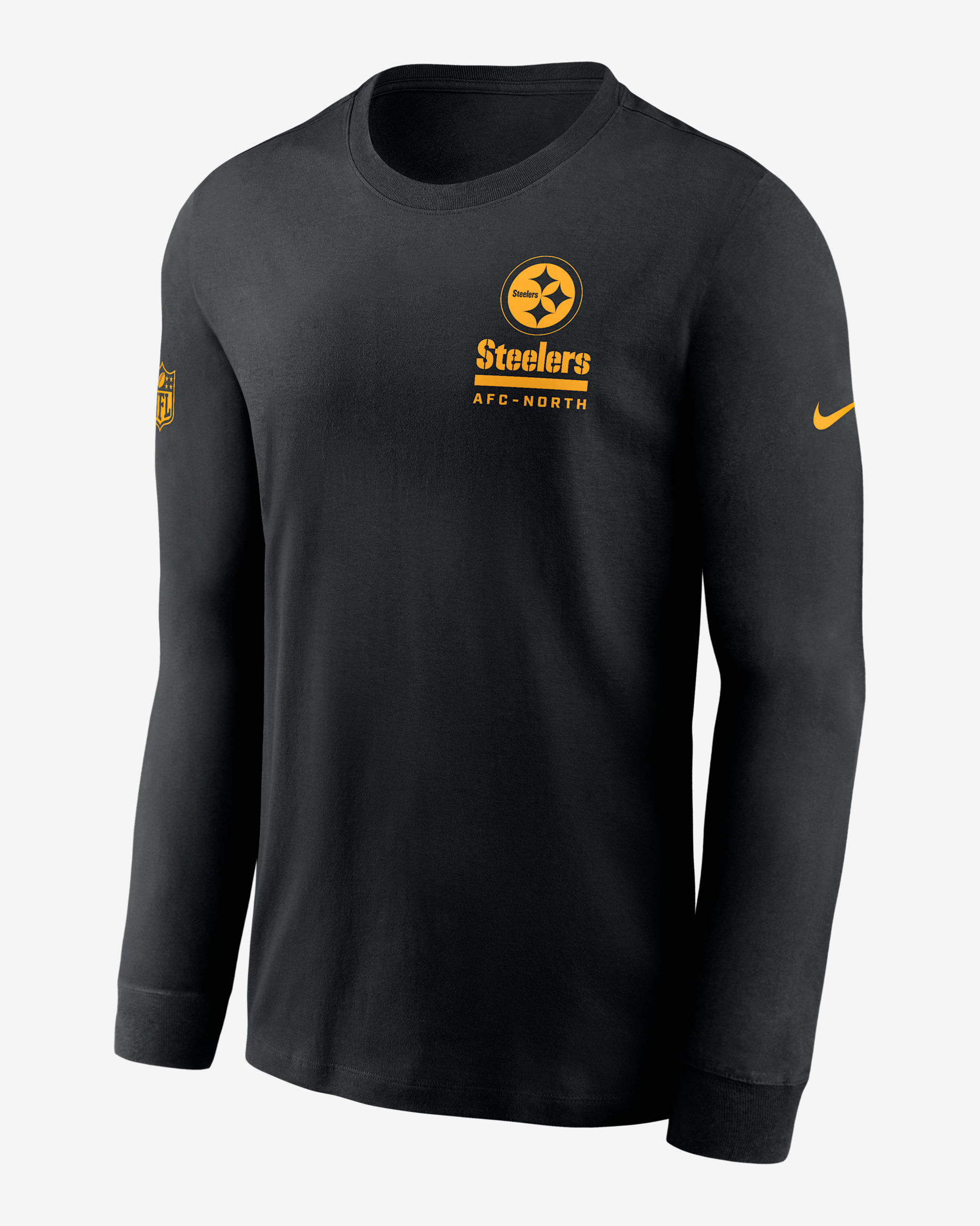Playera de manga larga Nike Dri-FIT de la NFL para hombre Pittsburgh Steelers Sideline Team Issue - Negro