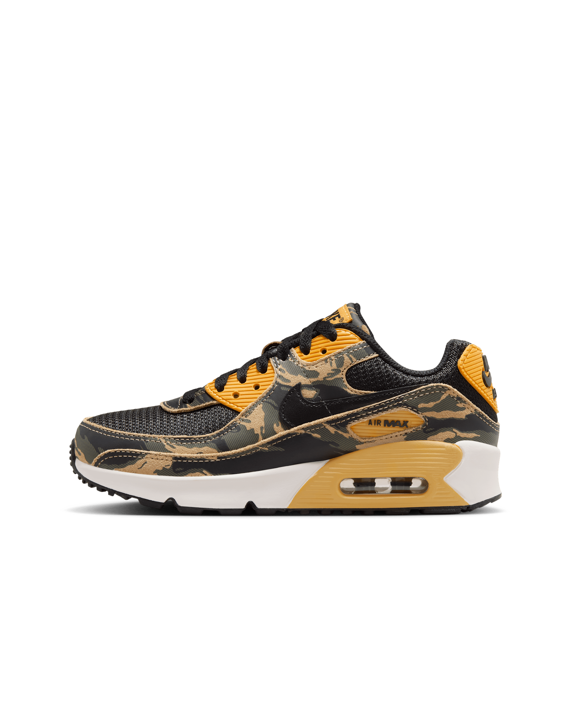 Nike Air Max 90 Big Kids' Shoes - Black/University Gold/Parachute Beige/Black