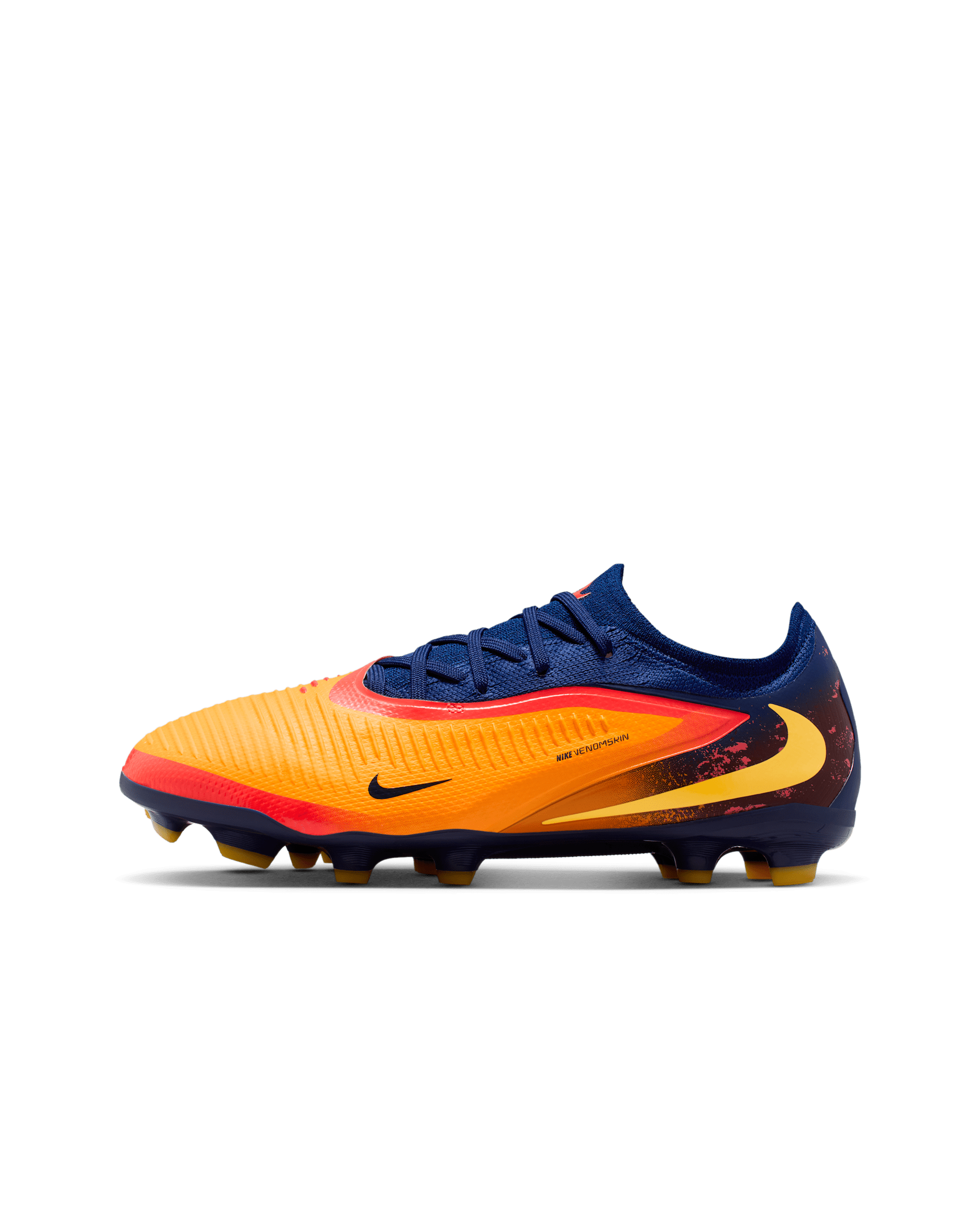 Nike Jr. Phantom 6 Low Pro 'Erling Haaland' Older Kids' Multi-Ground Football Boot - Laser Orange/Blue Void/Lemon Venom