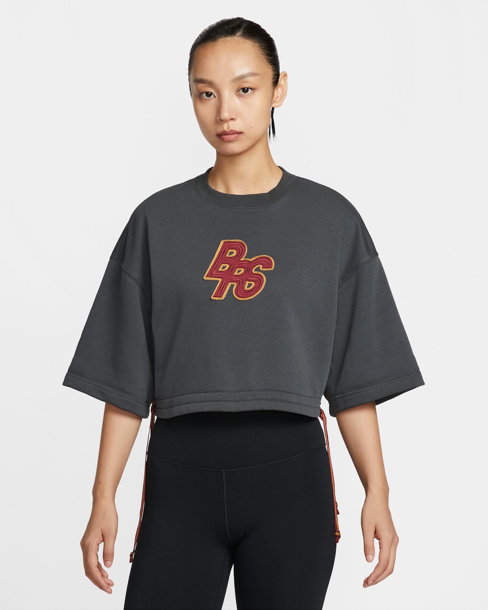Nike Sportswear Phoenix Fleece Women's Short-Sleeve Cropped French Terry Top - Anthracite
