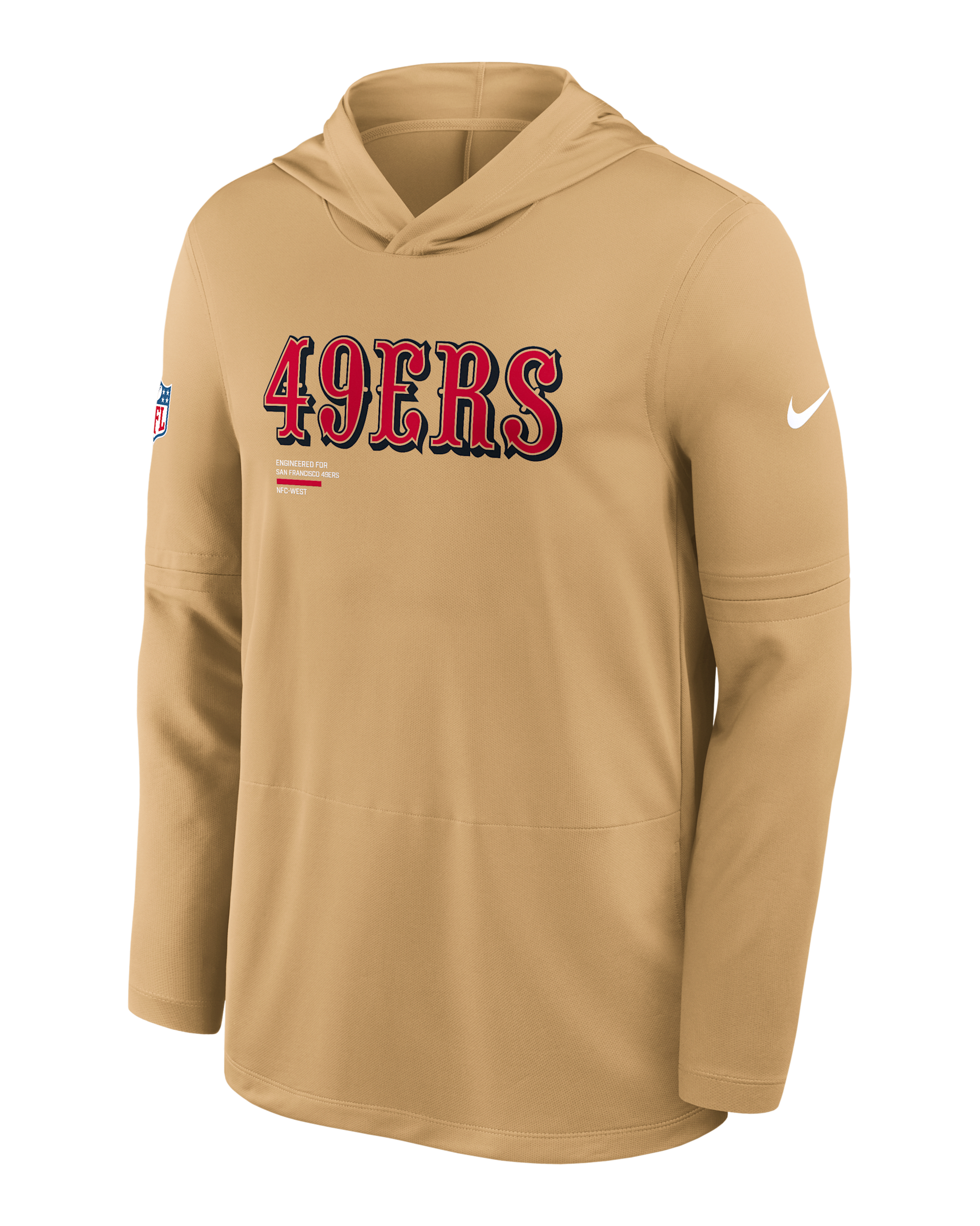 Playera de manga larga Nike Dri-FIT de la NFL con gorro para hombre San Francisco 49ers Pure Fury Sideline - Oro