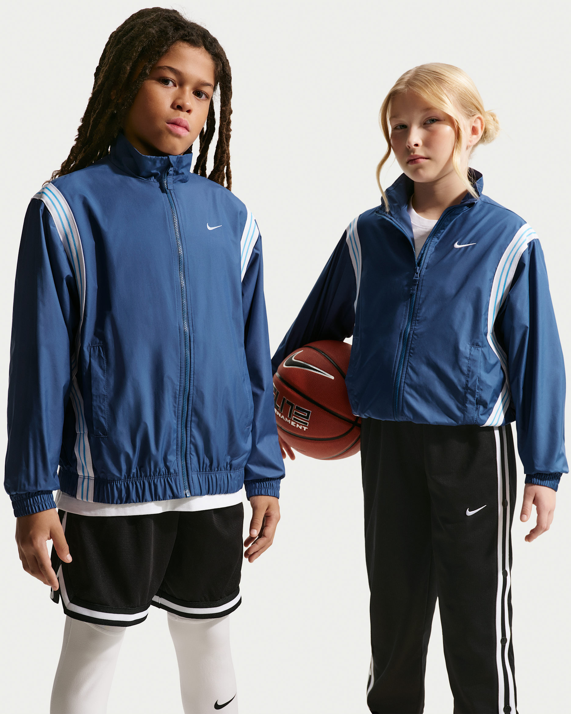 Nike Crossover Repel-Basketballjacke für ältere Kinder - Mystic Navy/University Blue/Weiß