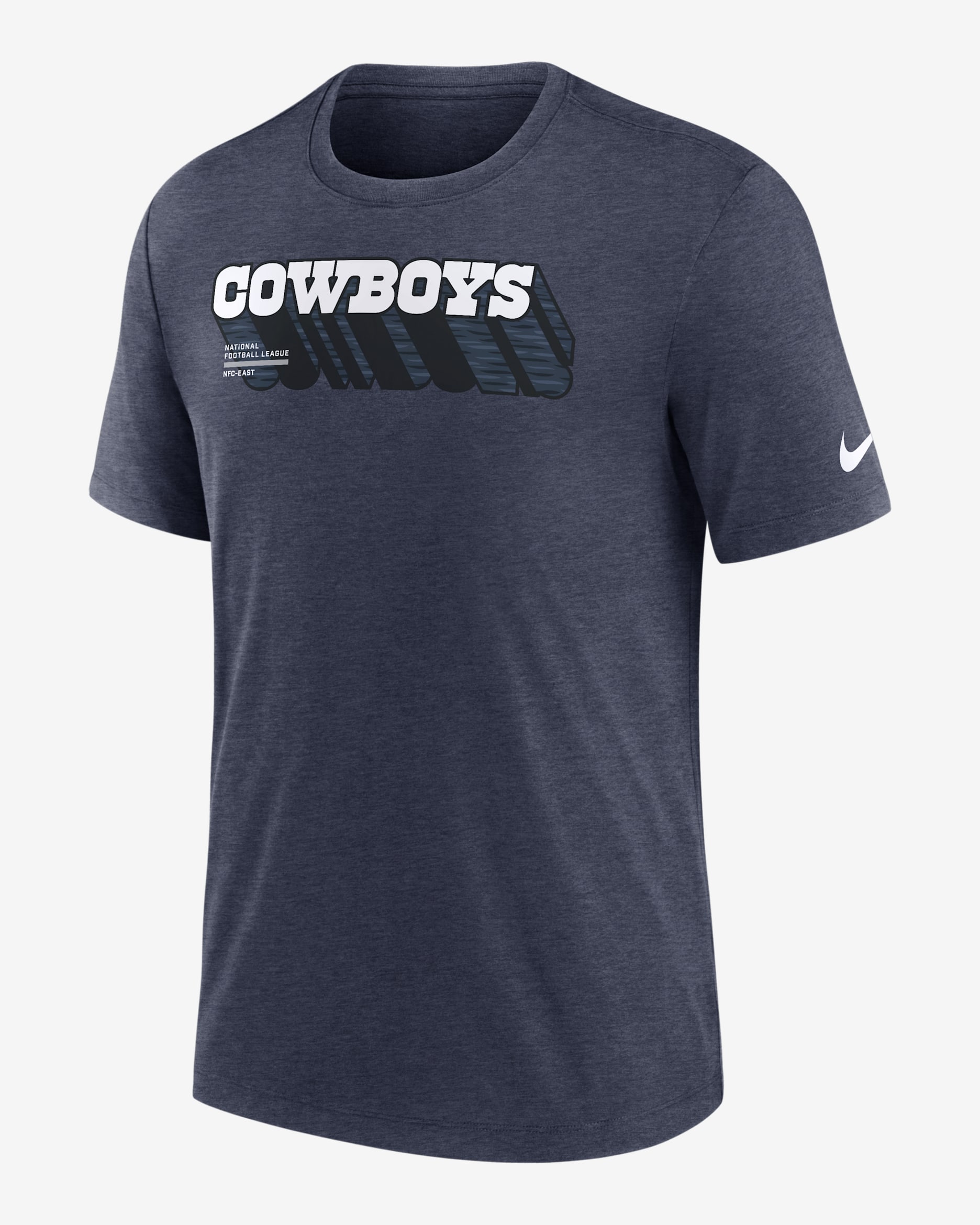 Dallas Cowboys Long Pass Men's Nike NFL T-Shirt - Navy Heather