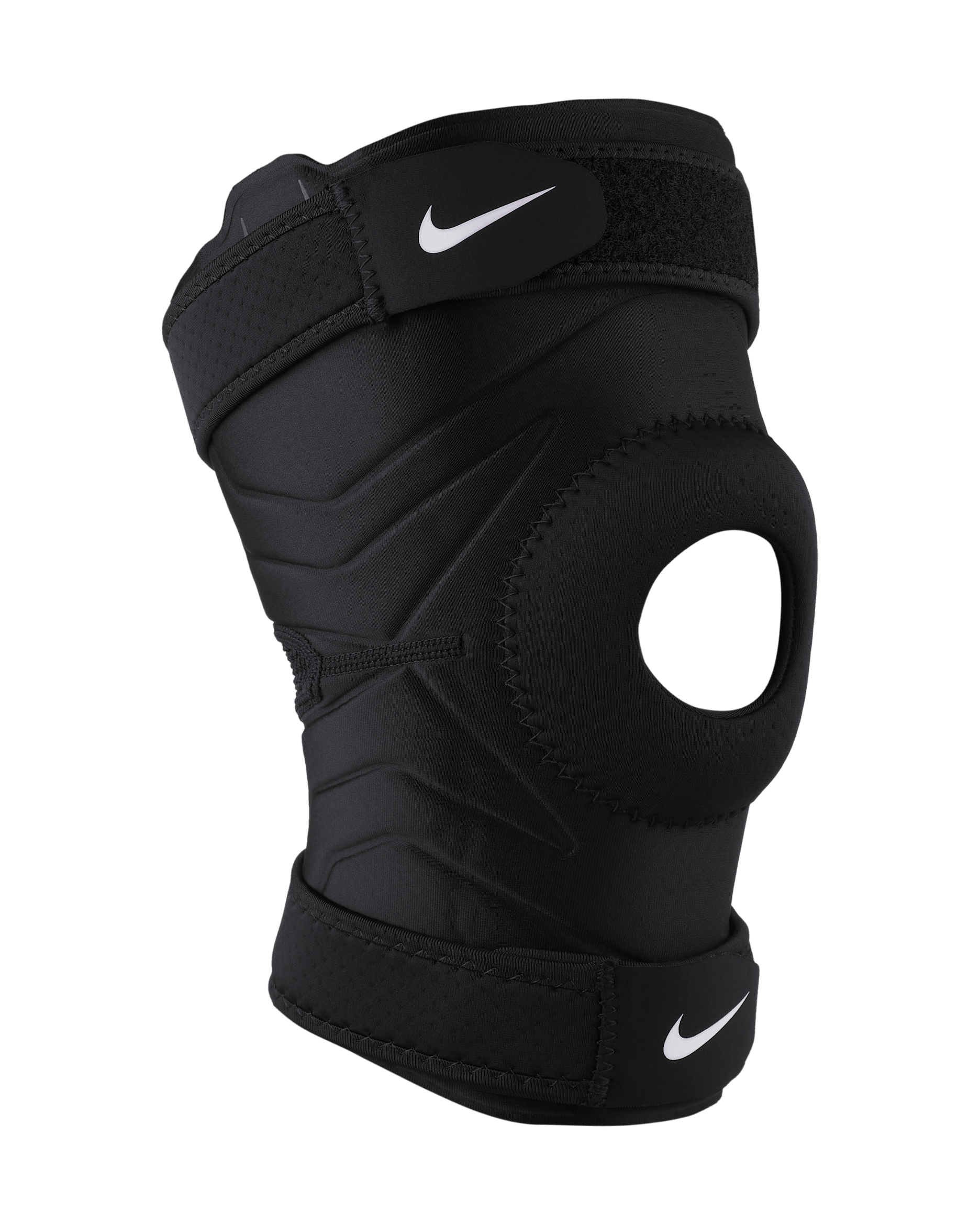 나이키 프로 오픈형 스트랩 무릎 슬리브 - 블랙/화이트