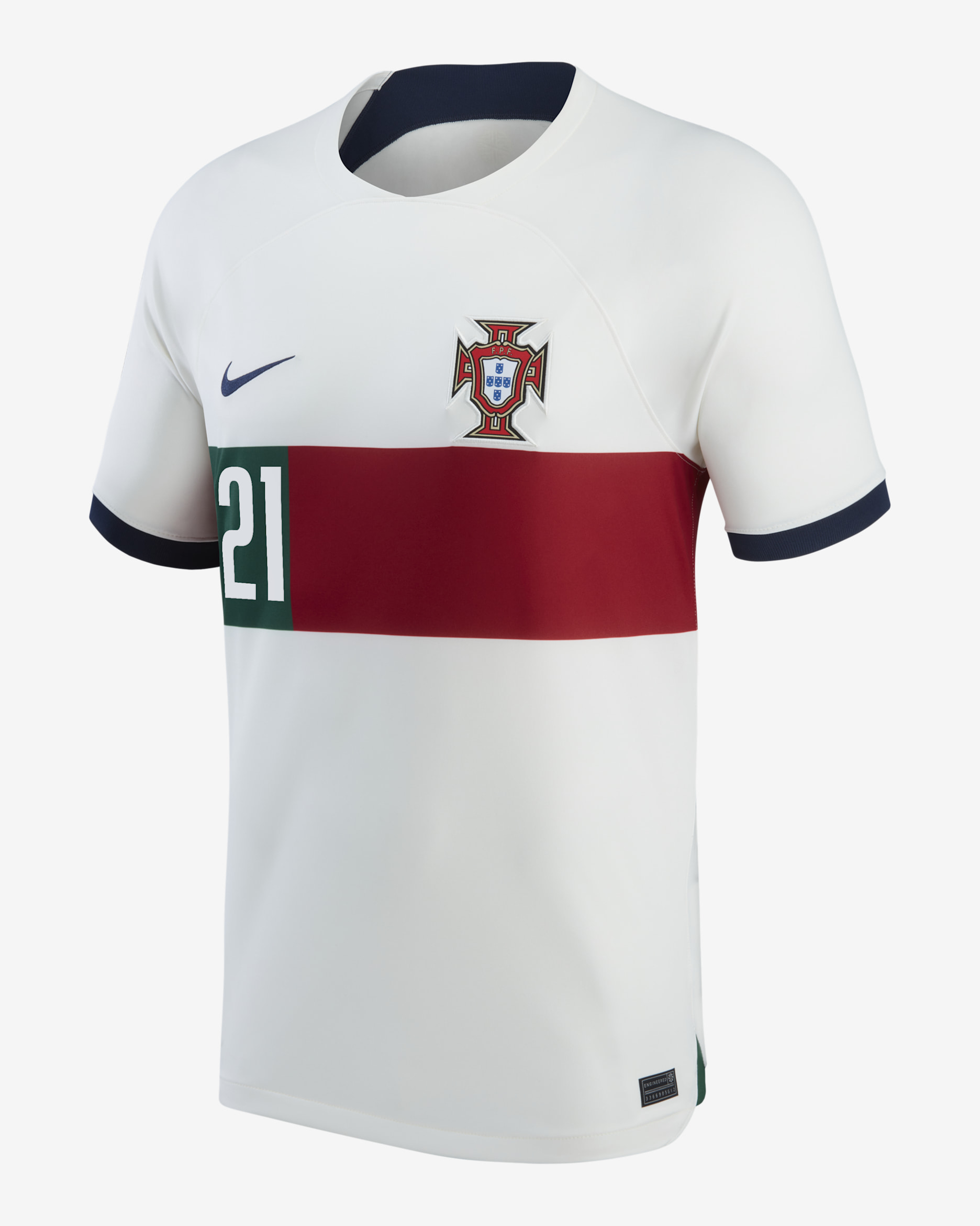 Jersey de fútbol Nike Dri-FIT de la selección nacional de Portugal visitante 2022/23 Stadium (Diogo Jota) para niños talla grande - Blanco