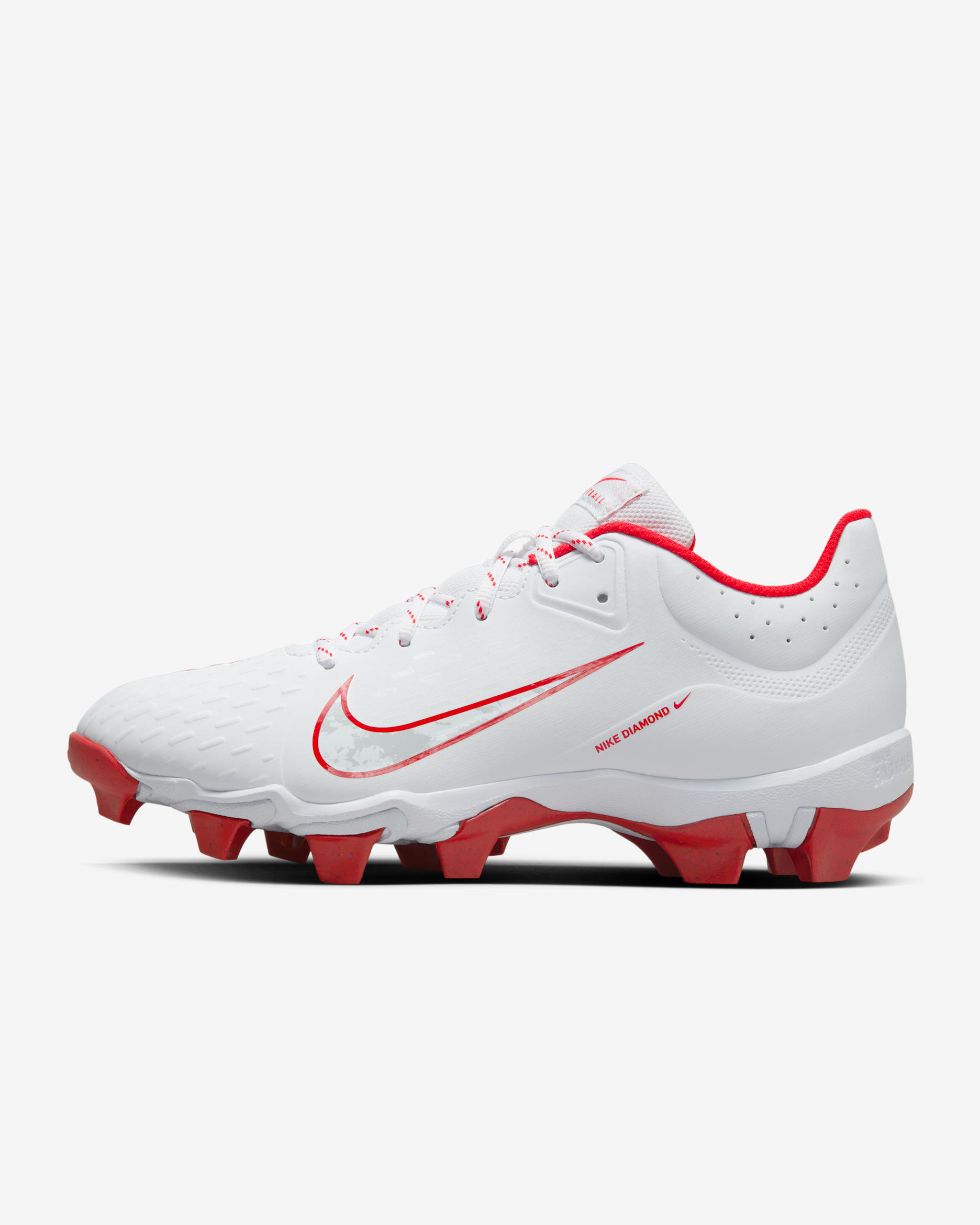 Nike Hyperdiamond 4 Keystone Women's Softball Cleats - White/Pure Platinum/University Red
