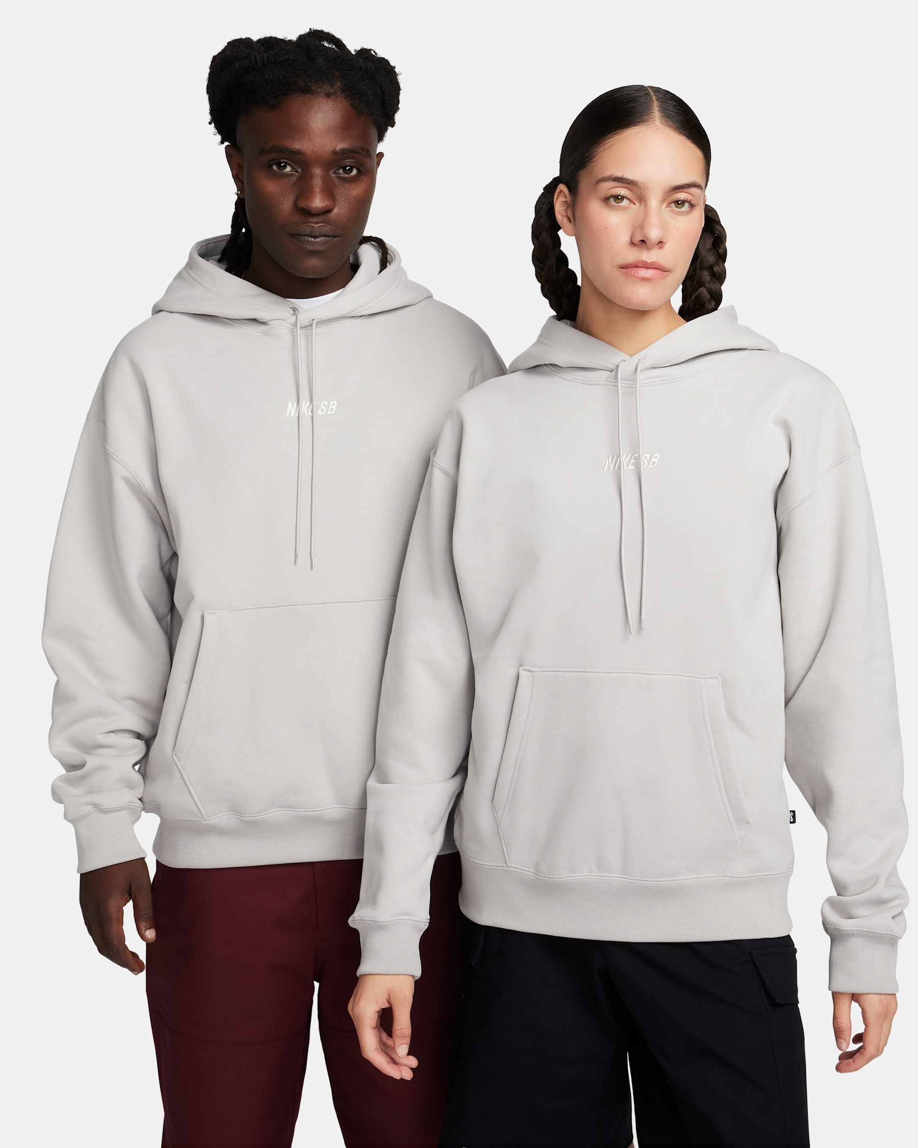 Nike SB Fleece Pullover Skate Hoodie - Light Iron Ore/Coconut Milk