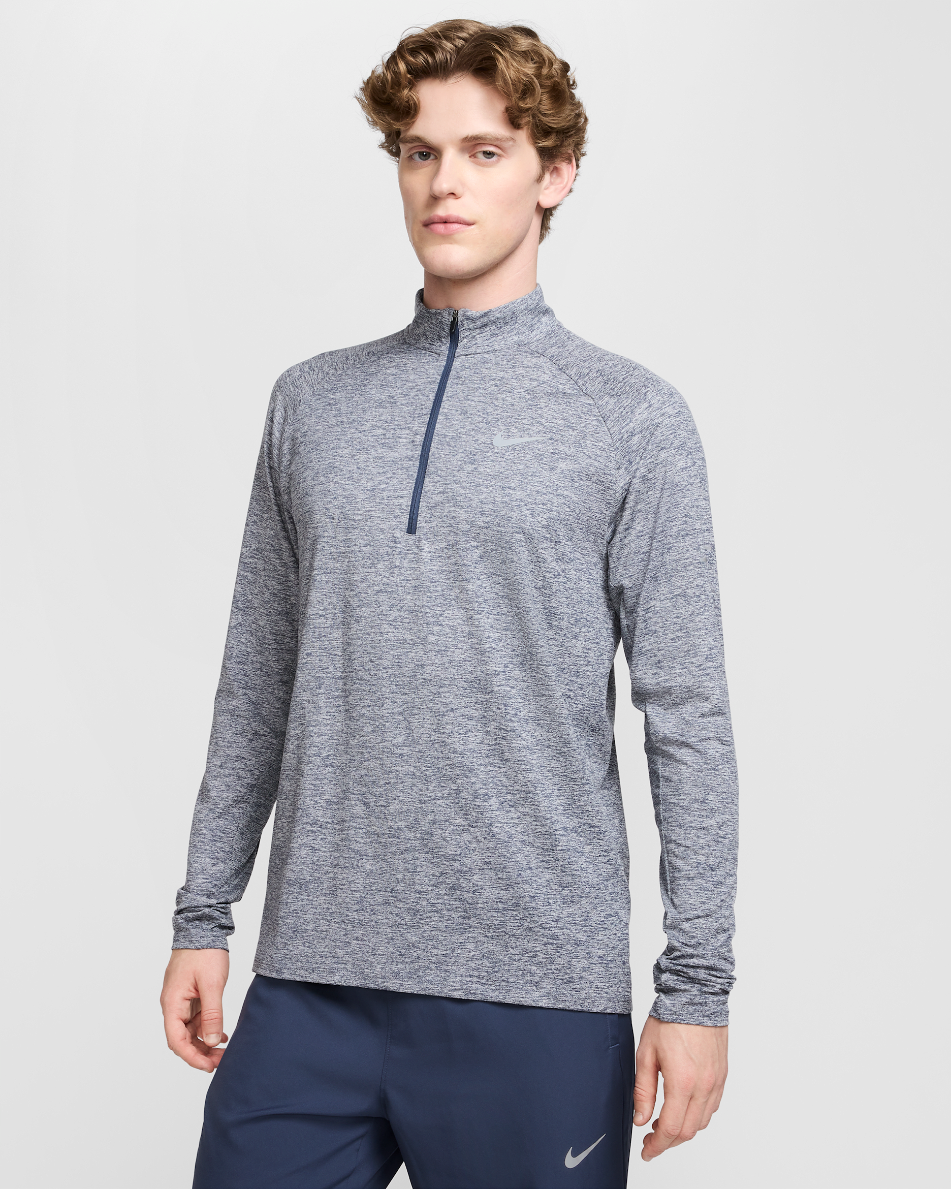 Nike Stride Men's Dri-FIT 1/4-Zip Running Top - Thunder Blue/Heather