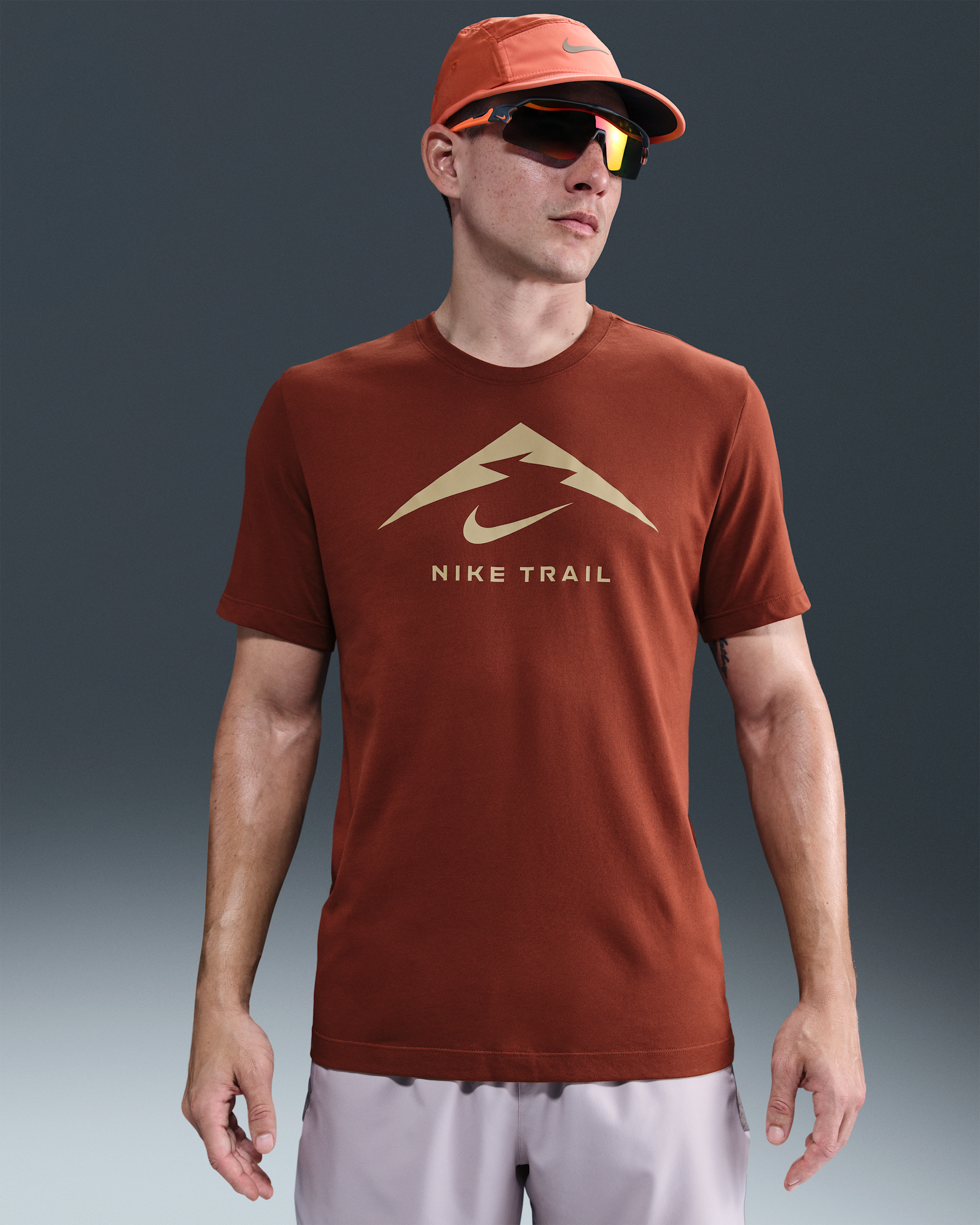 Nike Dri-FIT Men's Trail Running T-Shirt - Cinnamon/Parachute Beige