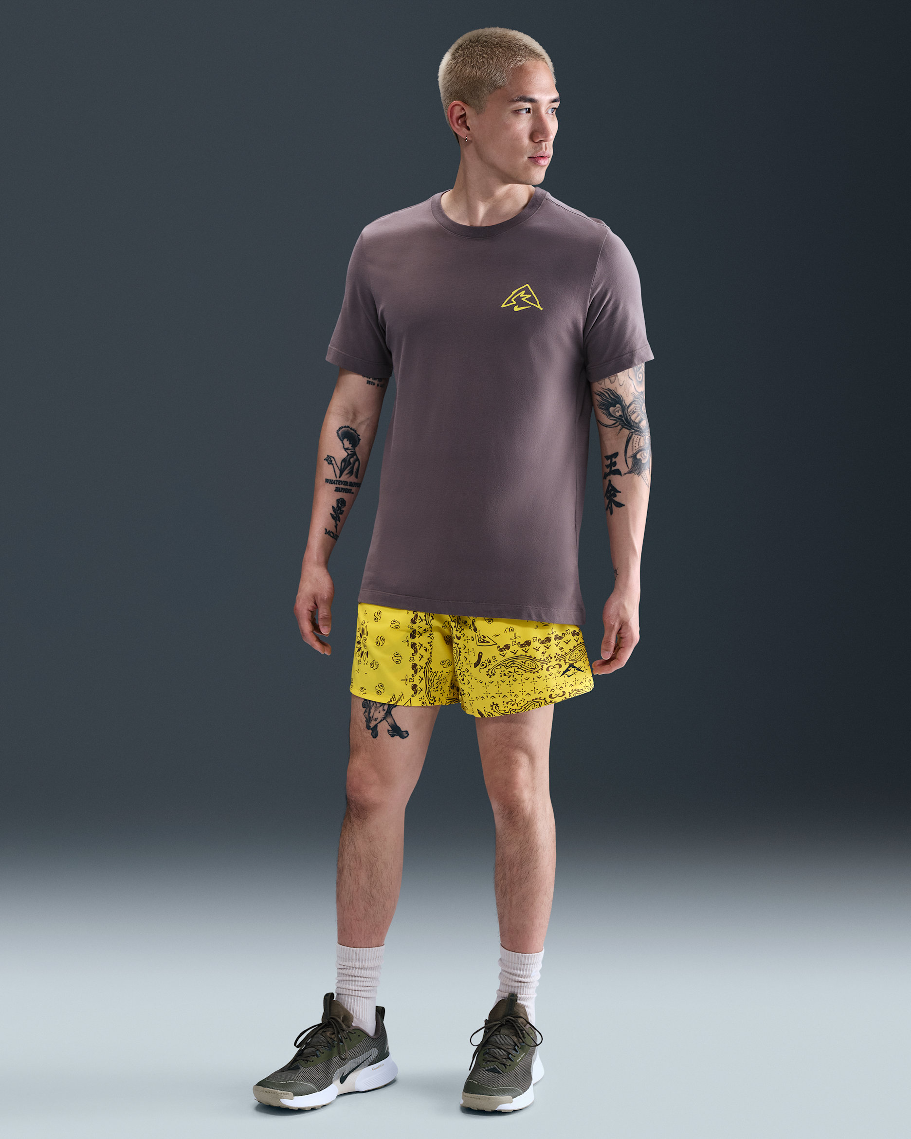 Nike Trail Men's Dri-FIT 6" Brief-Lined Running Shorts - Lightning/Desert Khaki/Black